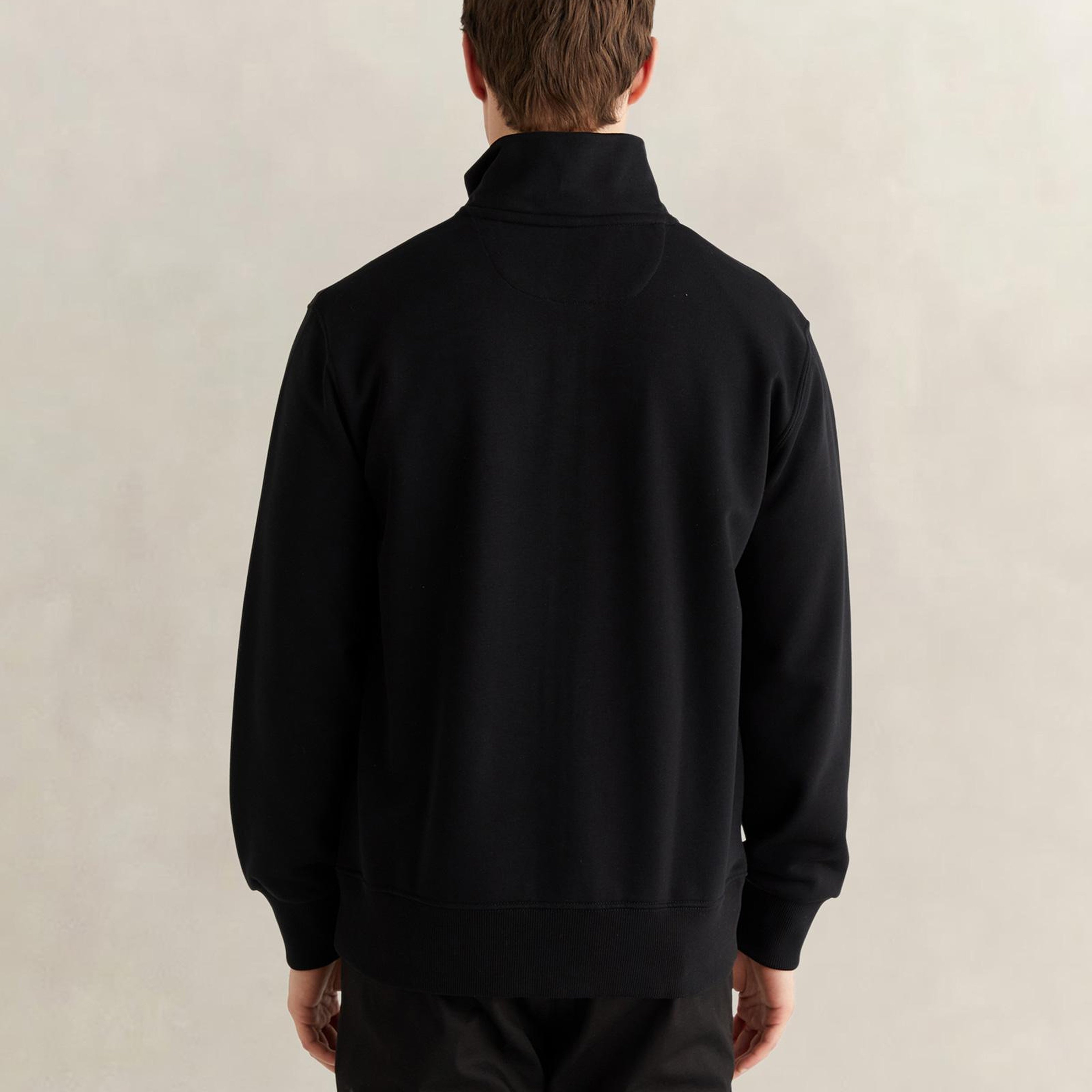 GANT Erkek Siyah Fermuarlı Logolu Sweatshirt