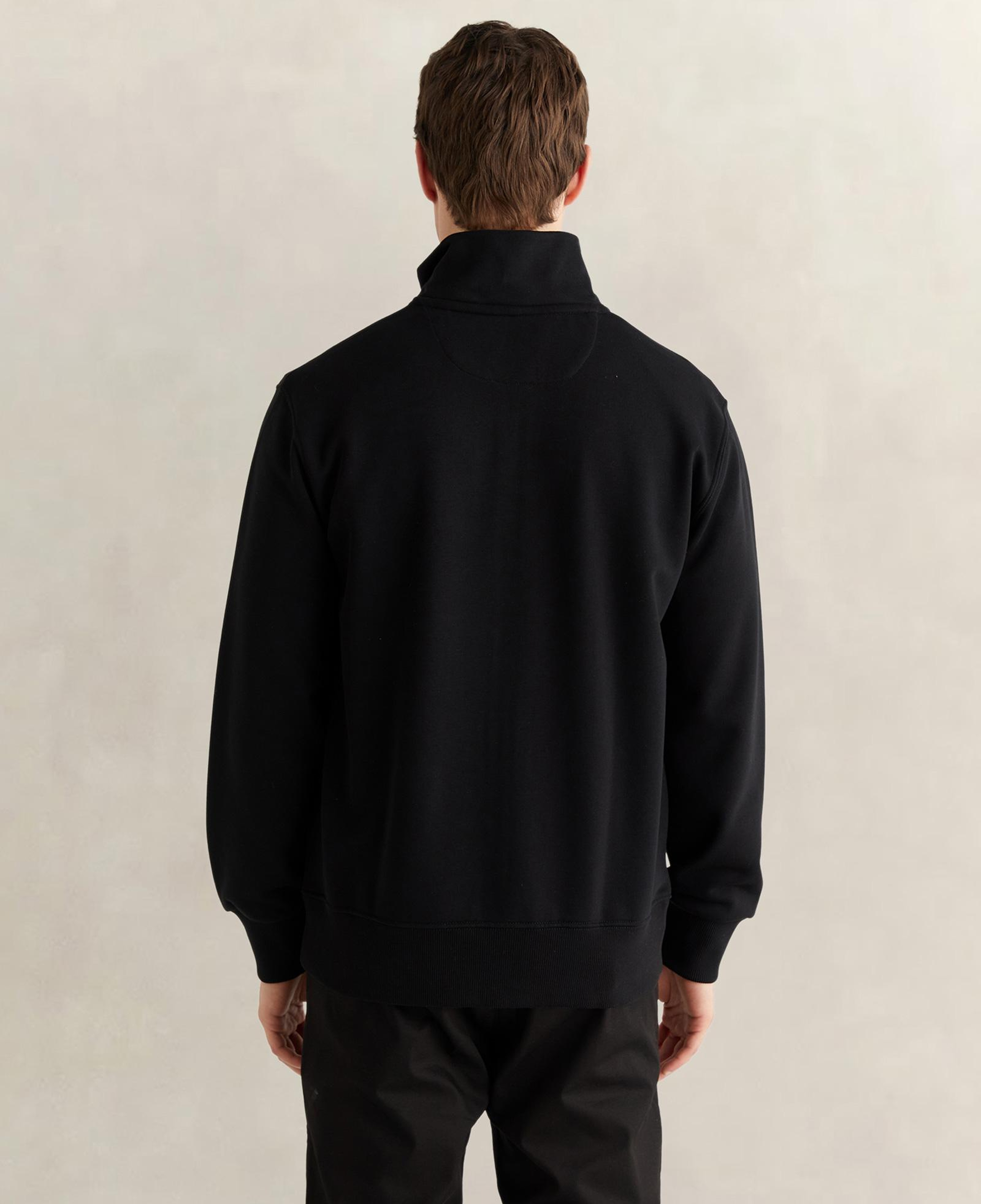 GANT Erkek Siyah Fermuarlı Logolu Sweatshirt