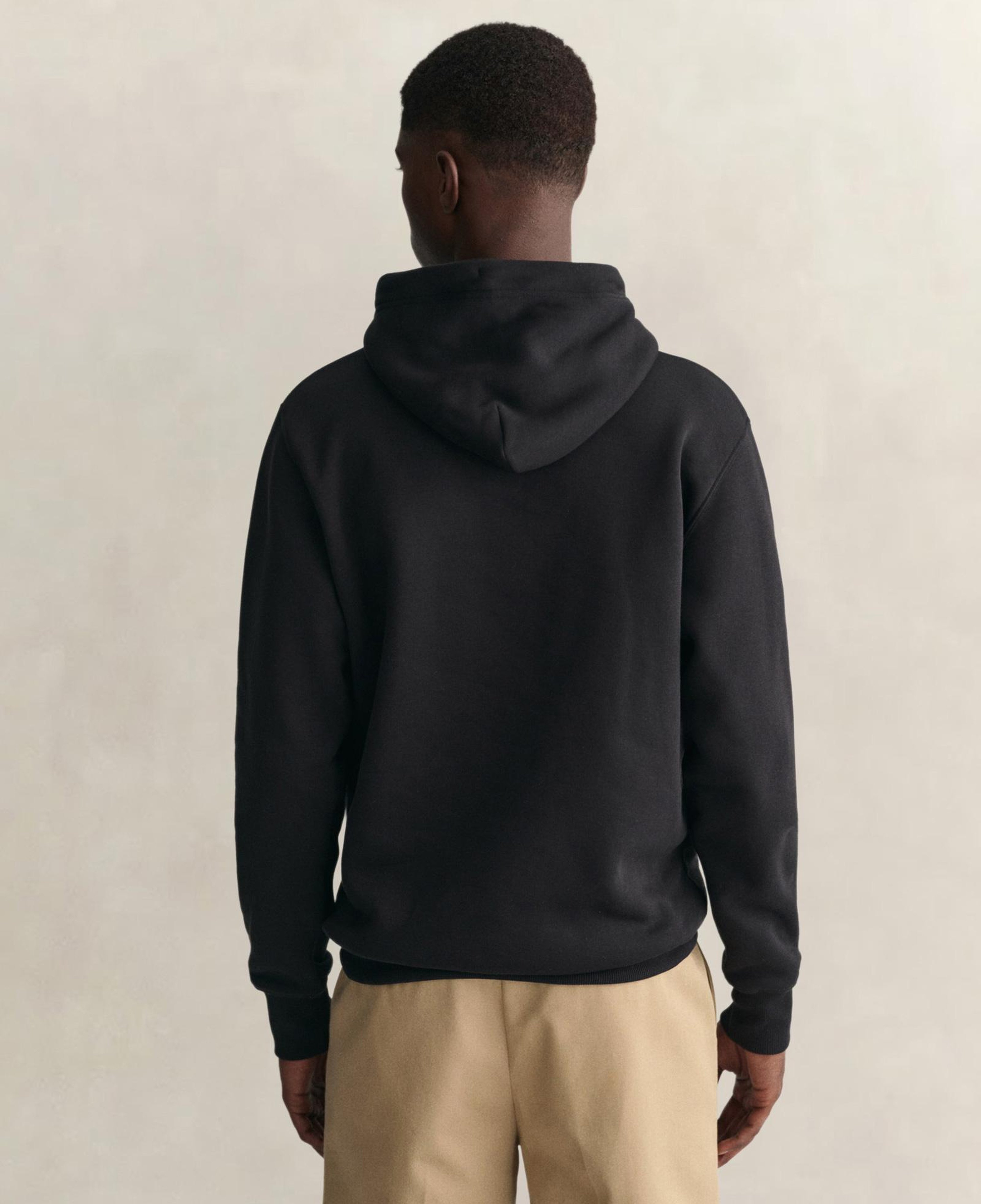 GANT Erkek Siyah Regular Fit Kapüşonlu Sweatshirt