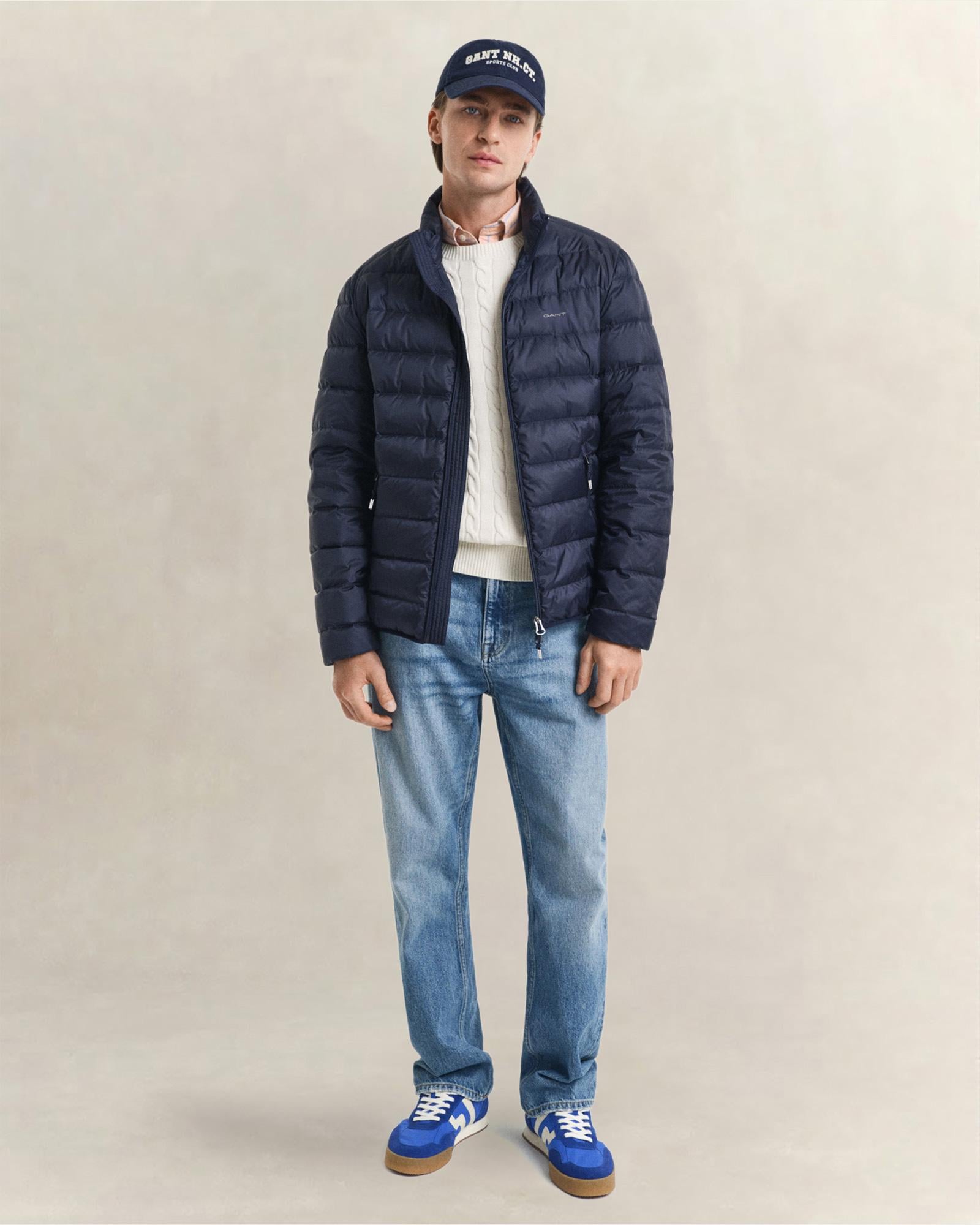 GANT Erkek Lacivert Regular Fit Dik Yaka Kaz Tüyü Mont