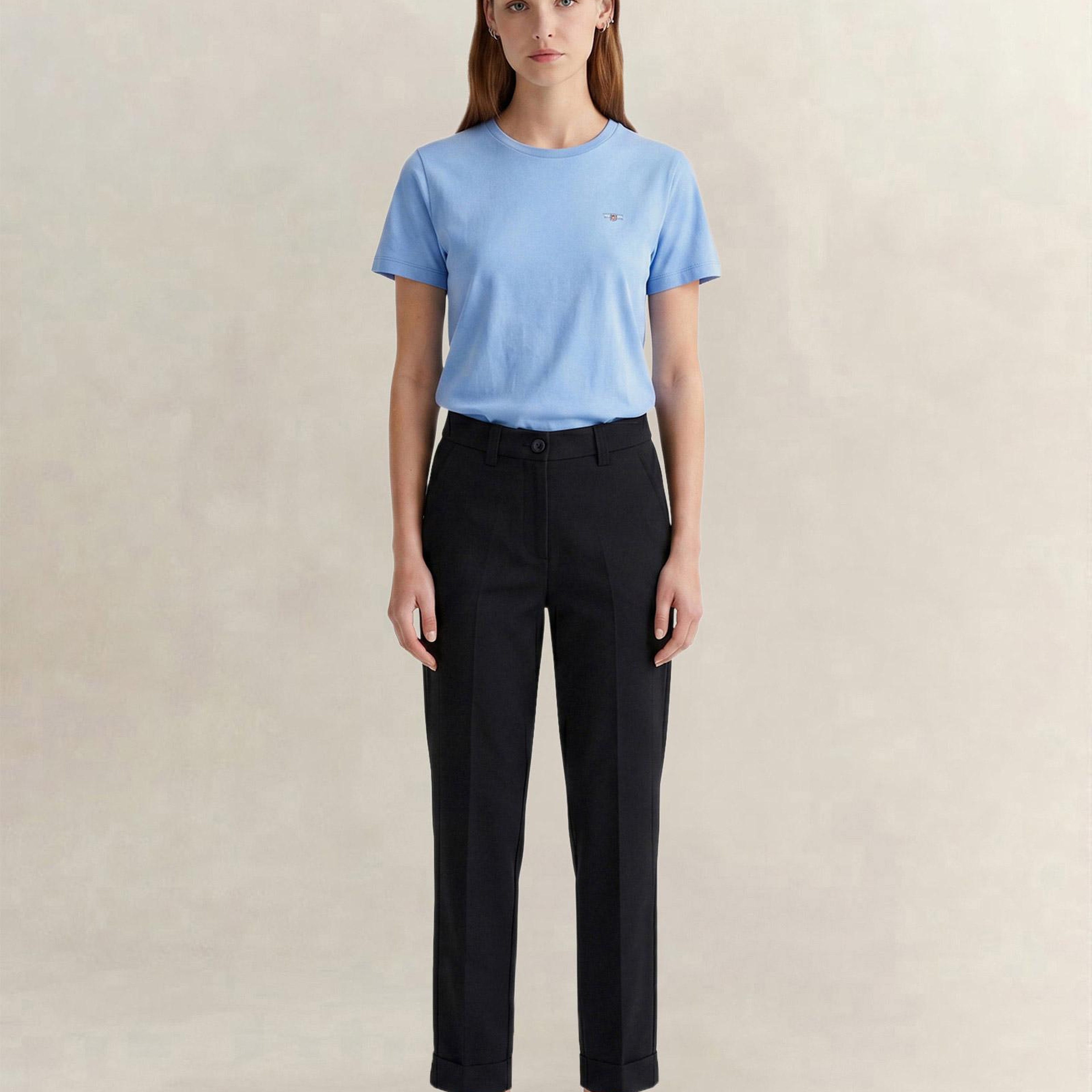 GANT Kadın Siyah Regular Fit Pantolon