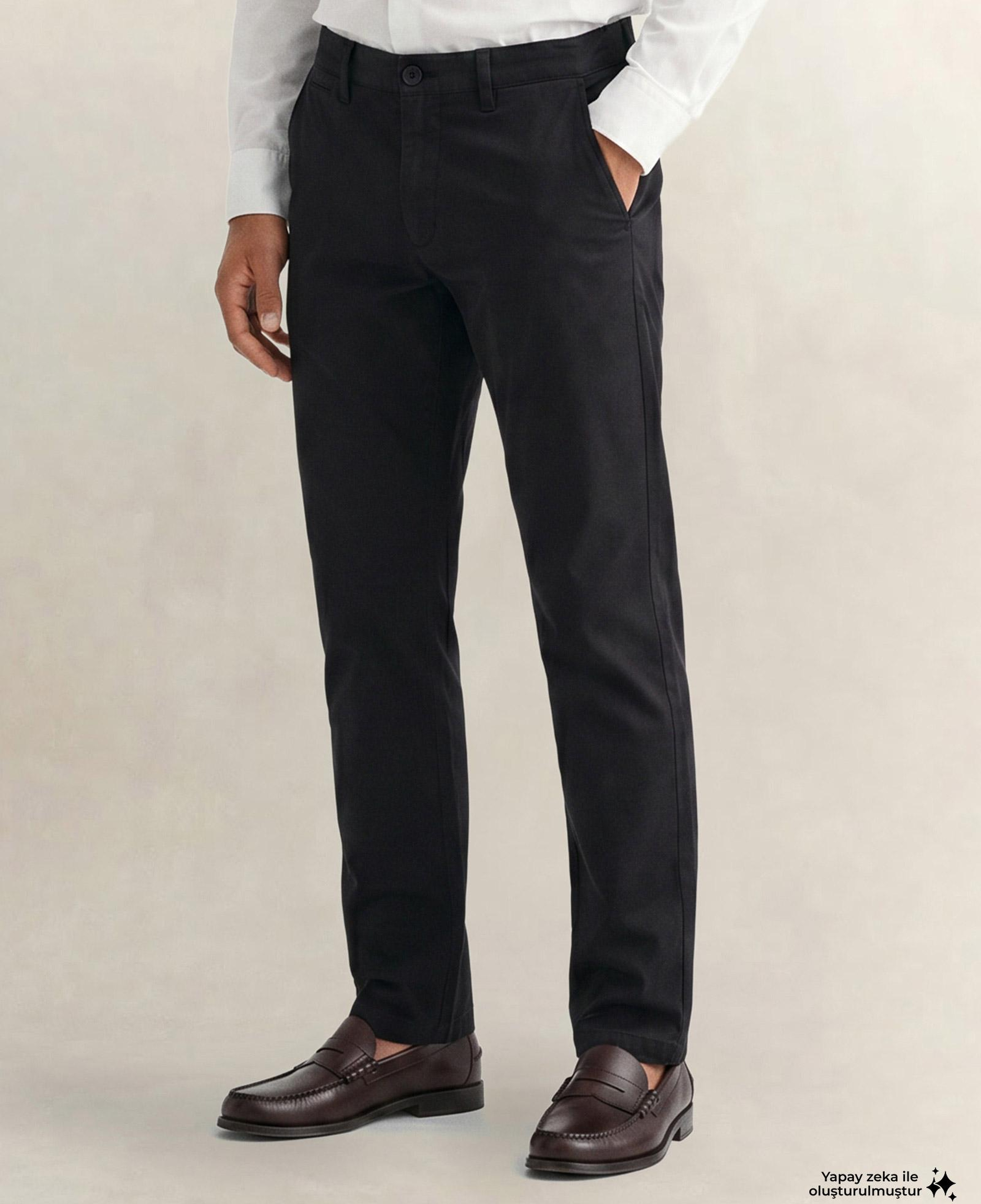 GANT Erkek Siyah Slim Fit Pantolon
