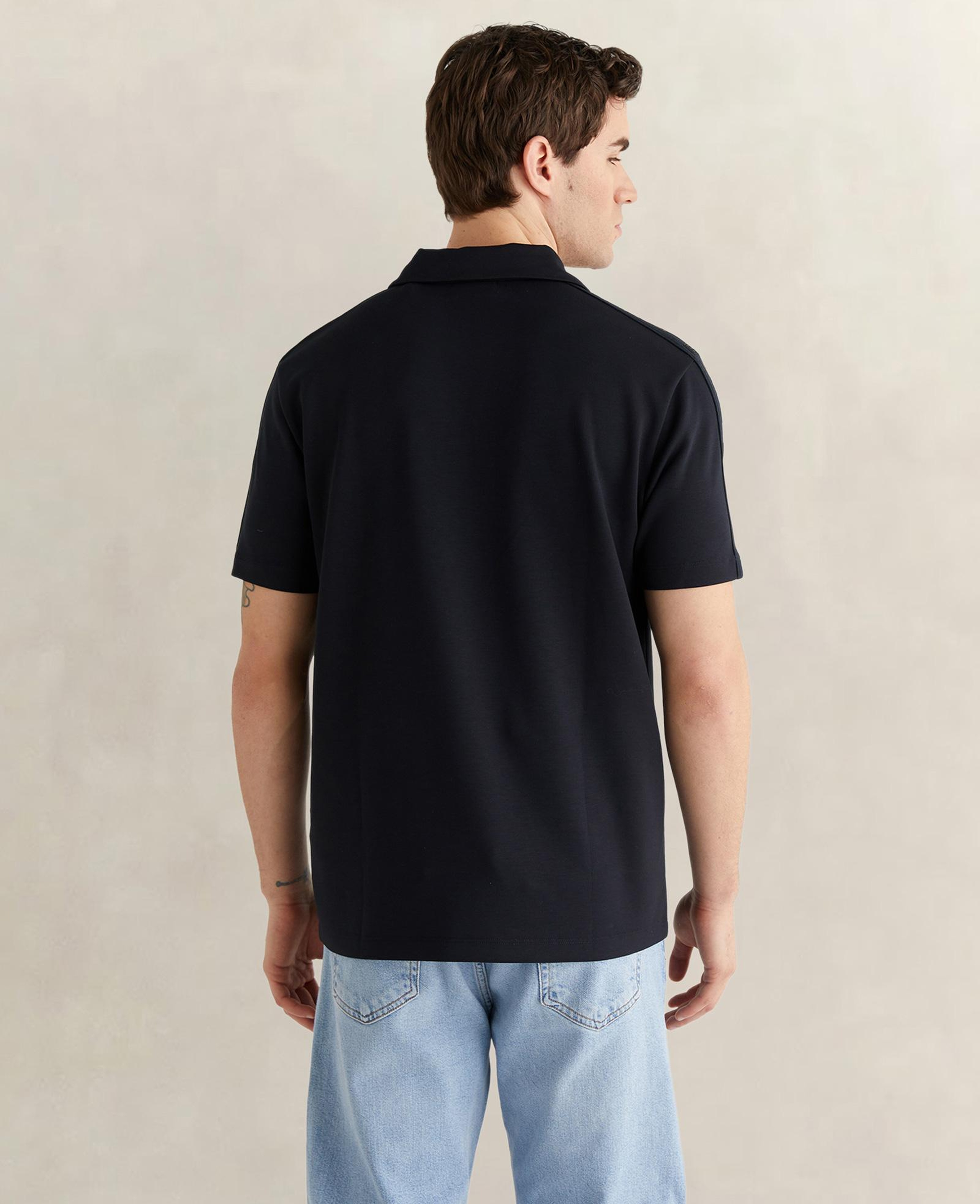 GANT Erkek Siyah Regular Fit Şerit Detaylı Polo Yaka T-Shirt