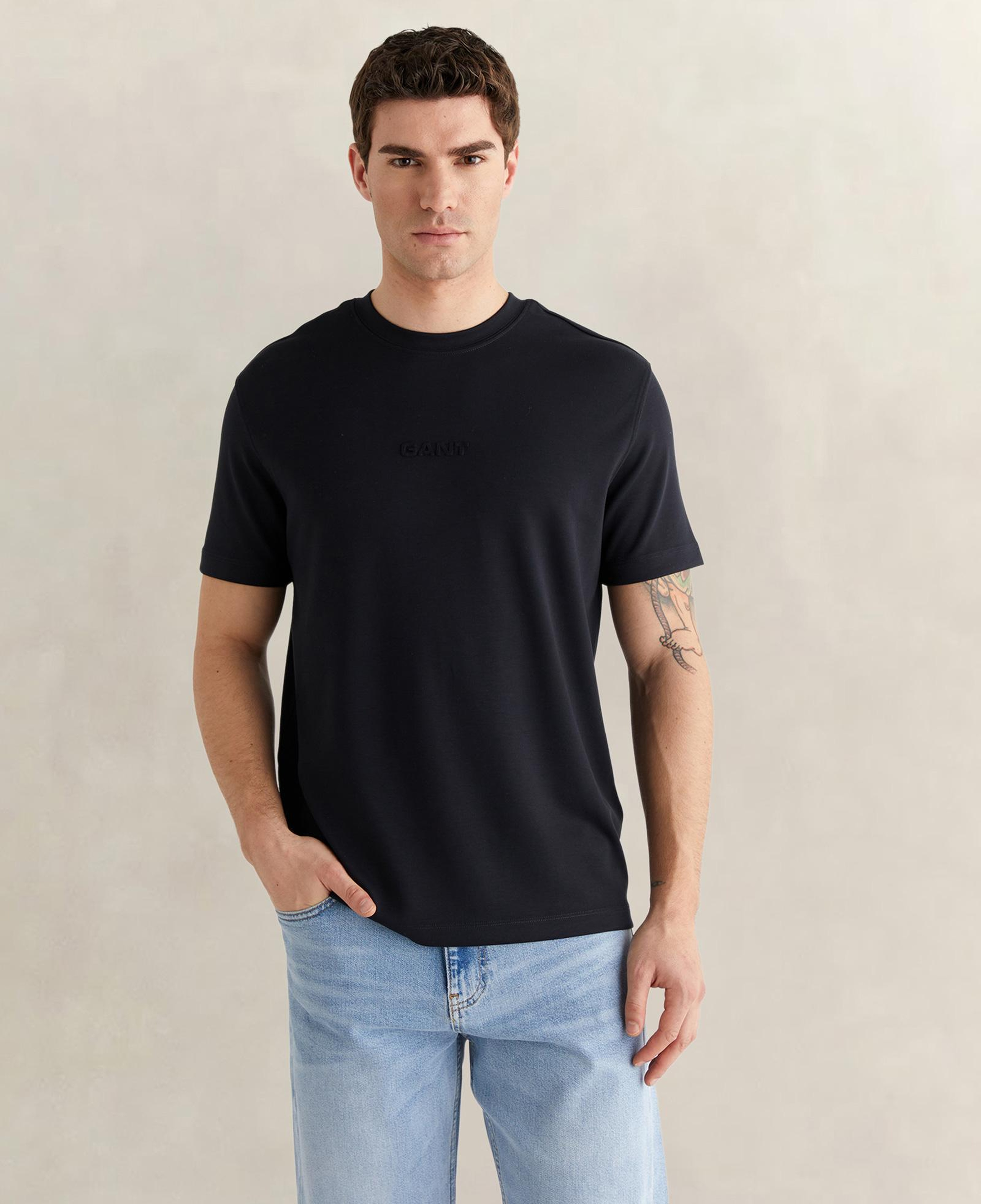 GANT Erkek Siyah Kısa Kollu T-Shirt