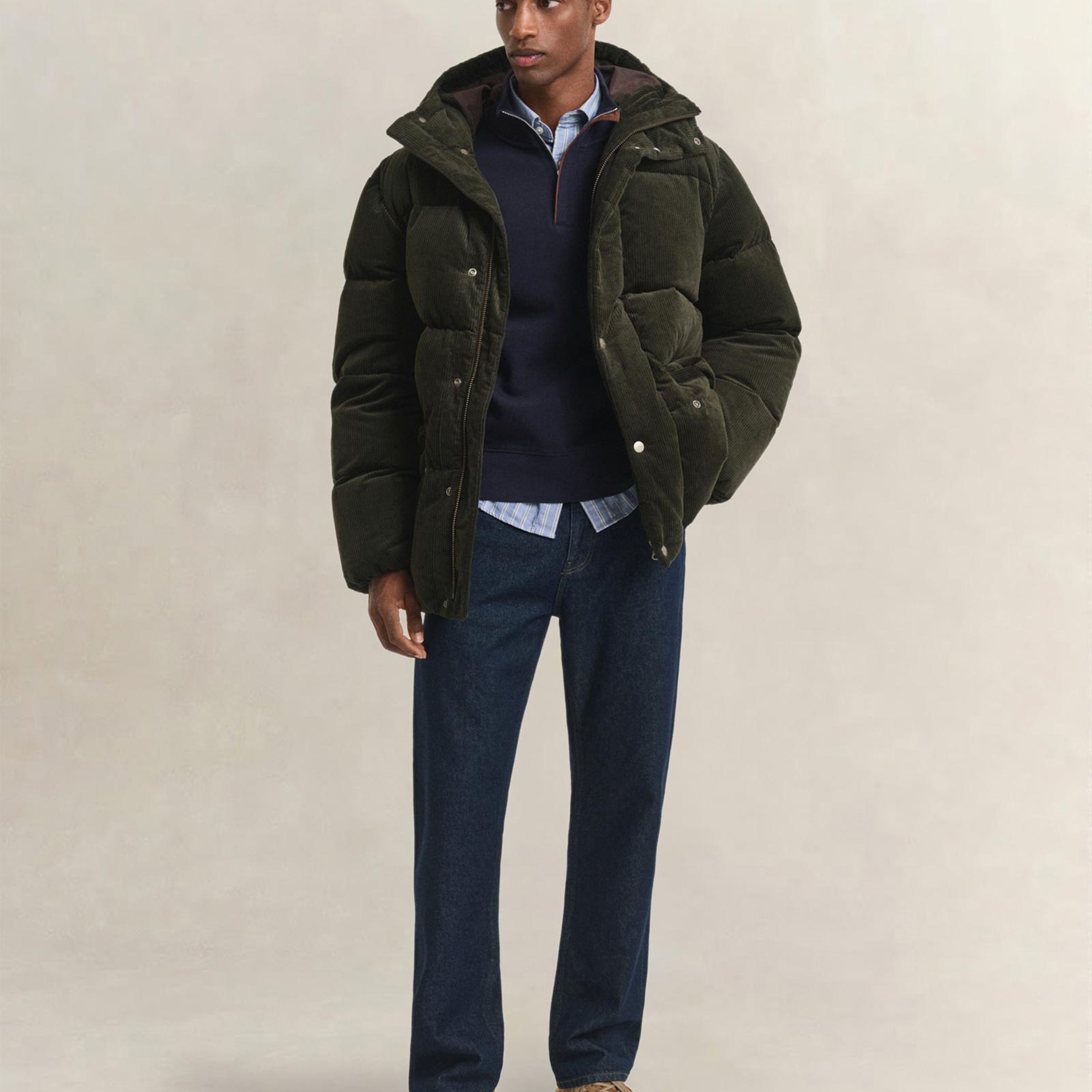GANT Erkek Lacivert Regular Fit Yarım Fermuarlı Sweatshirt