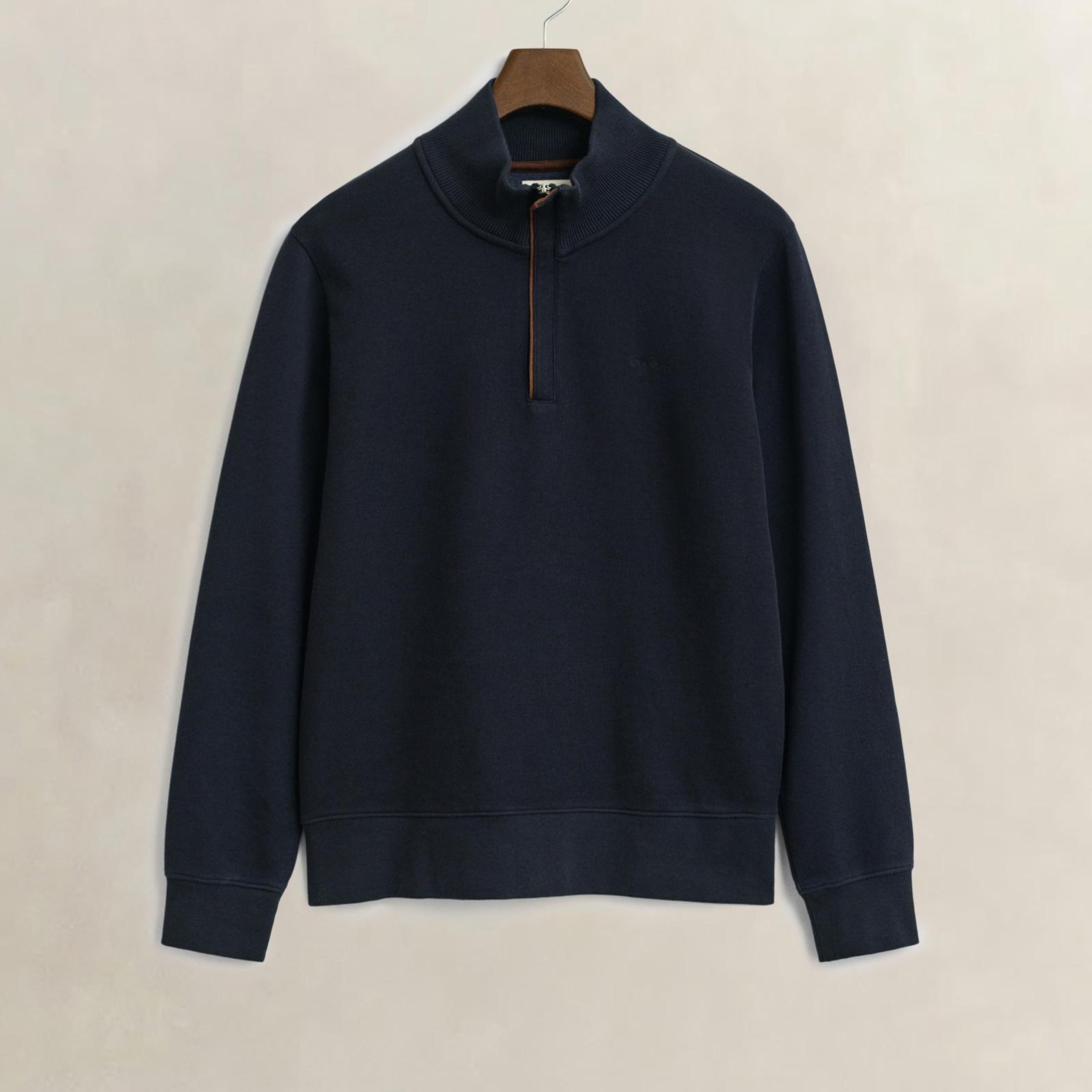 GANT Erkek Lacivert Regular Fit Yarım Fermuarlı Sweatshirt