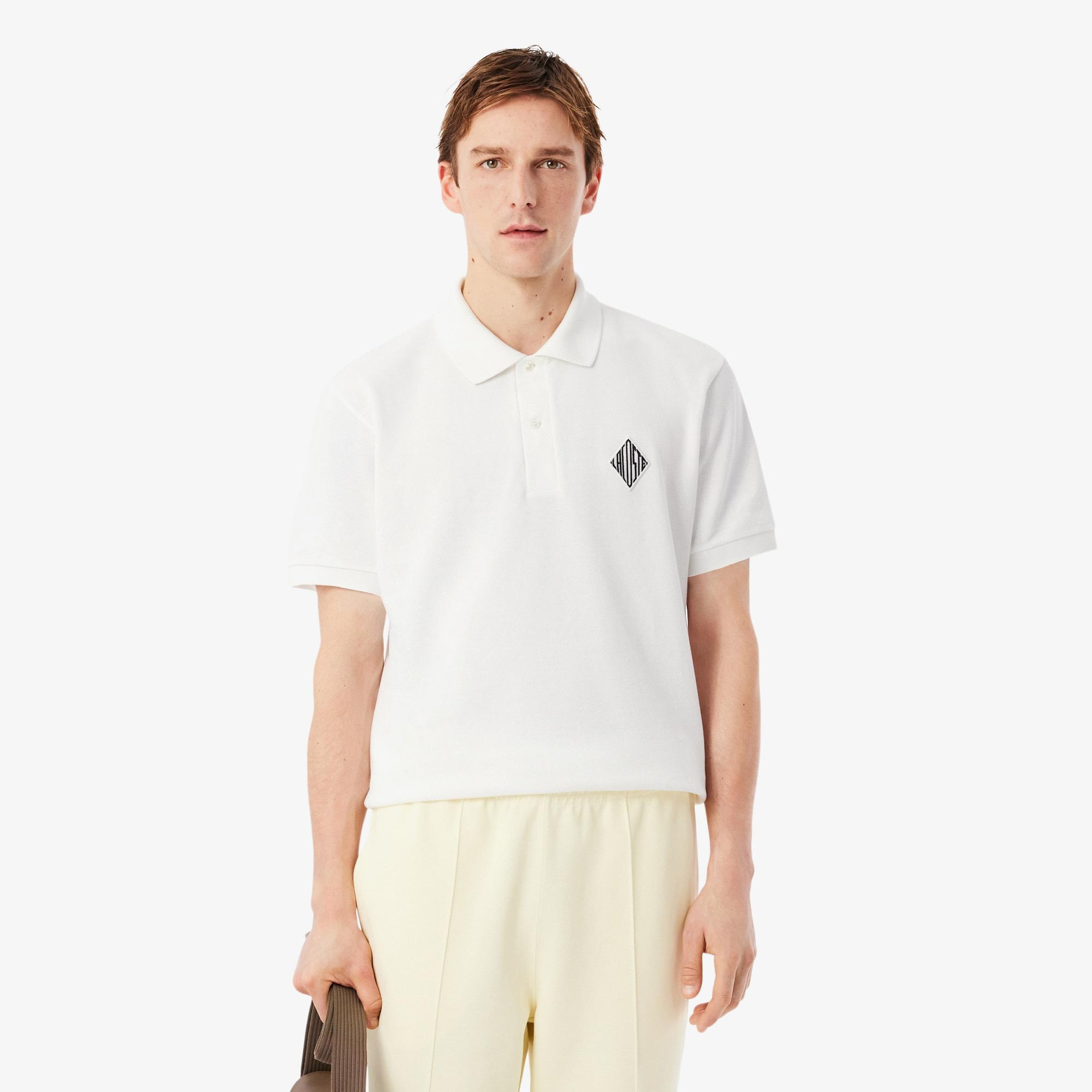 Erkek Classic Fit Beyaz Polo