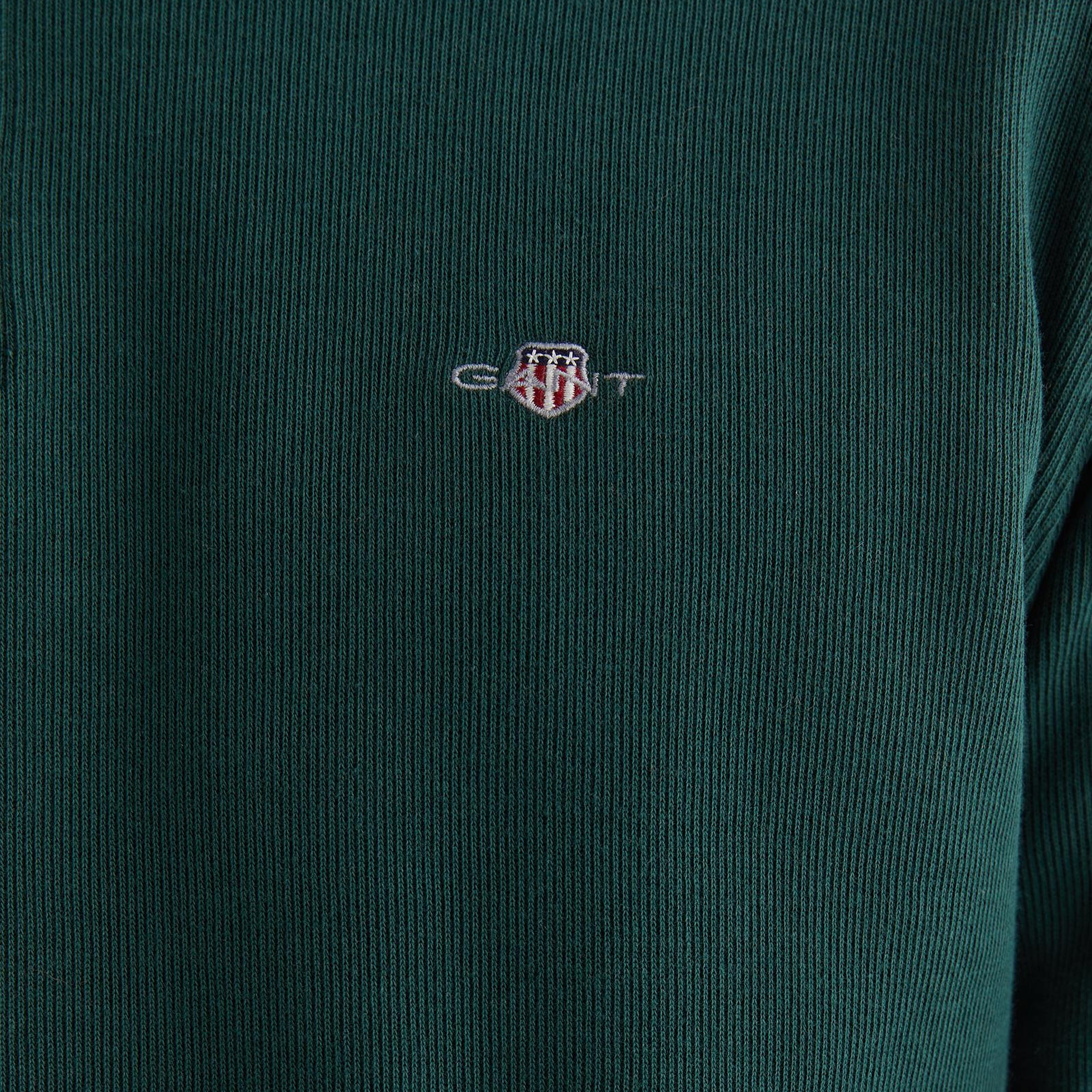 GANT Erkek Yeşil Regular Fit Yarım Fermuarlı Sweatshirt