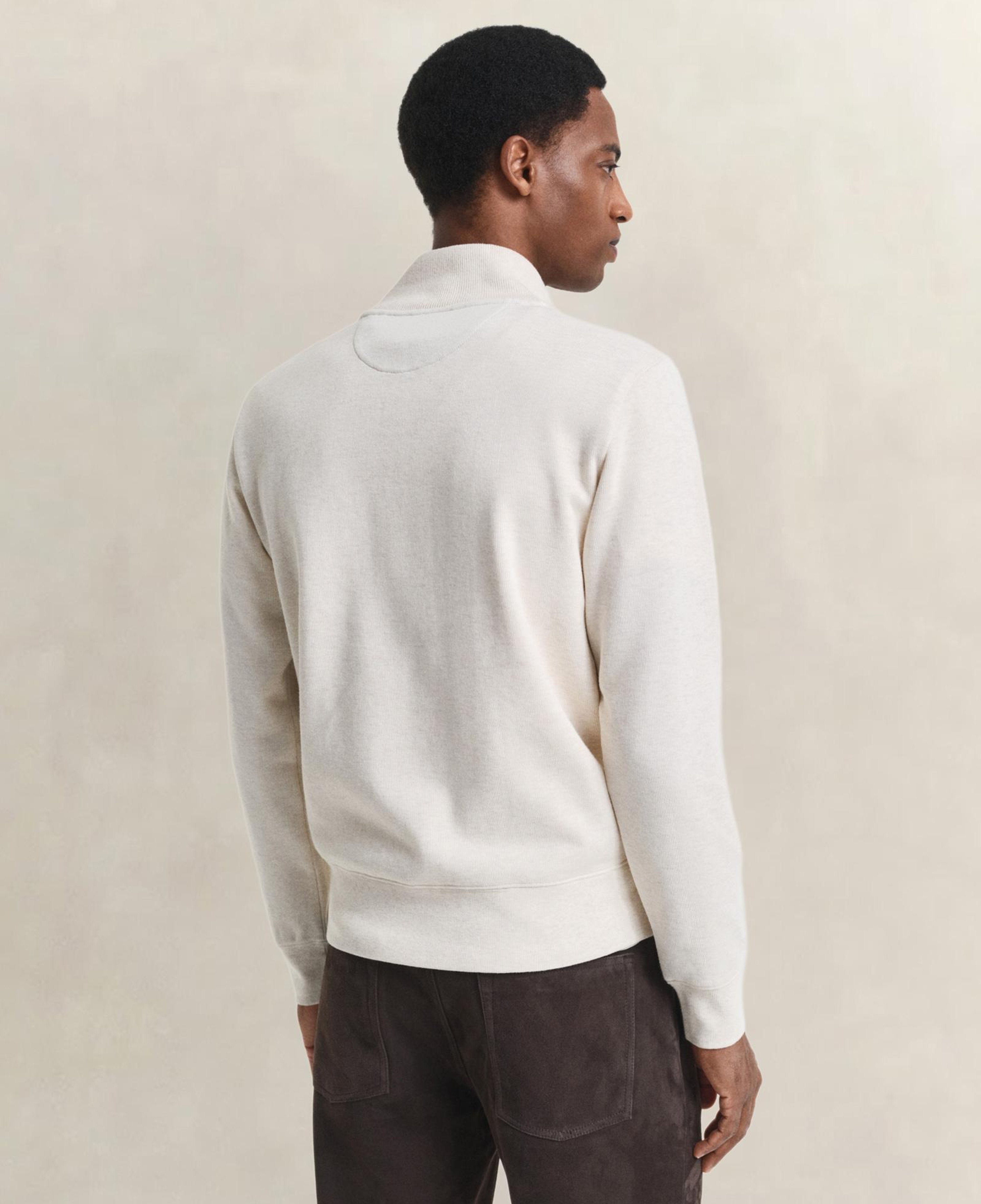 GANT Erkek Krem Regular Fit Yarım Fermuarlı Sweatshirt