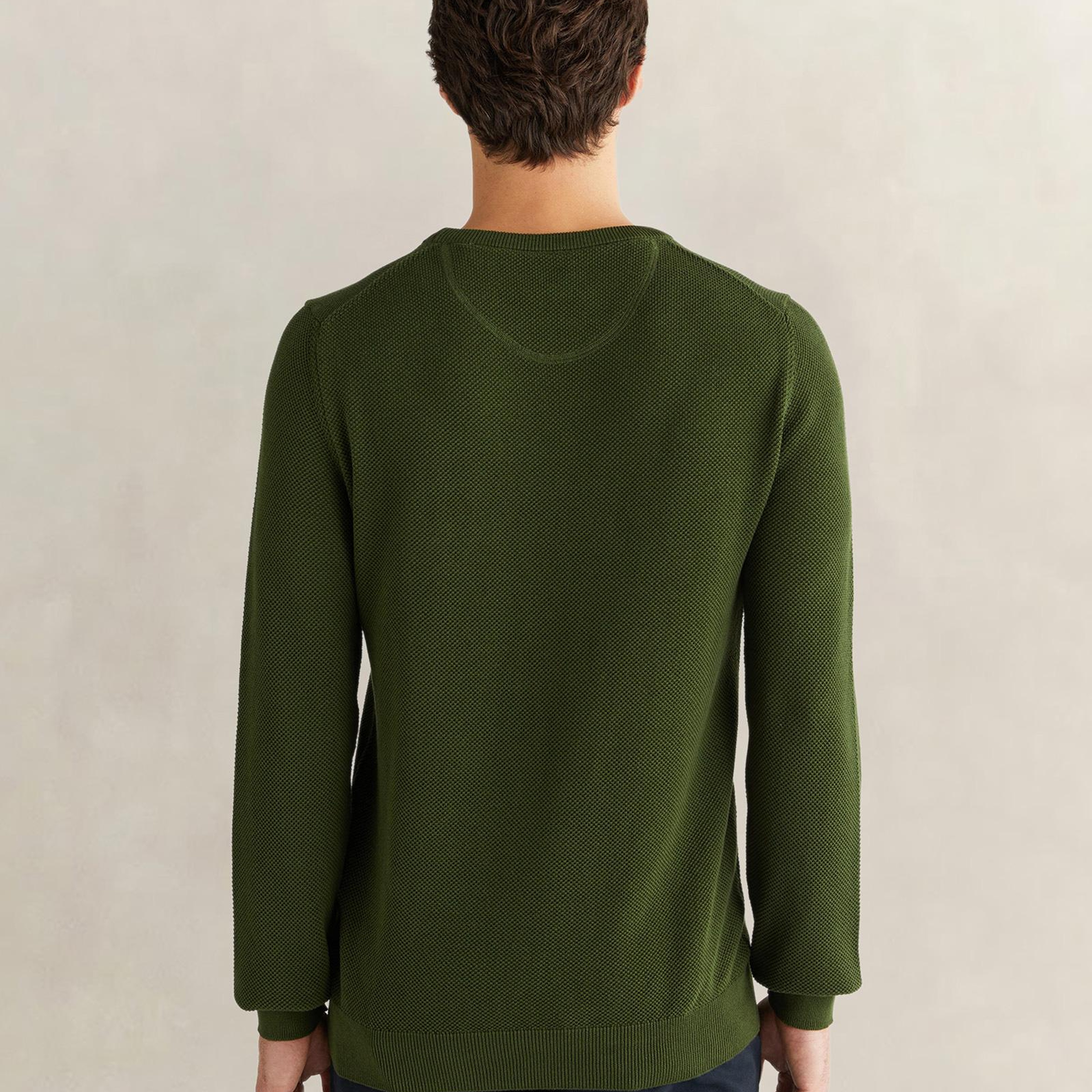GANT Erkek Haki Regular Fit Bisiklet Yaka Triko