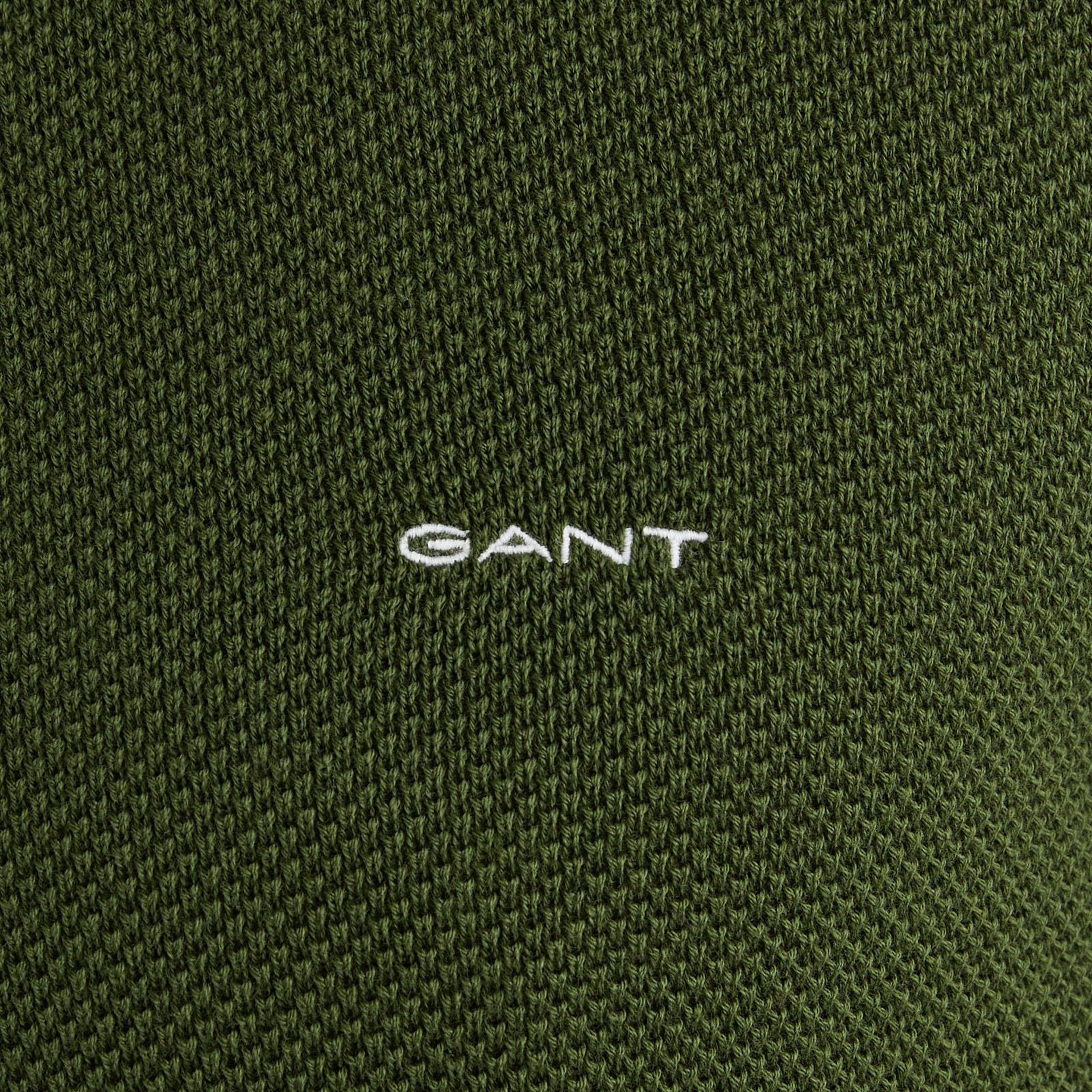 GANT Erkek Haki Regular Fit Bisiklet Yaka Triko