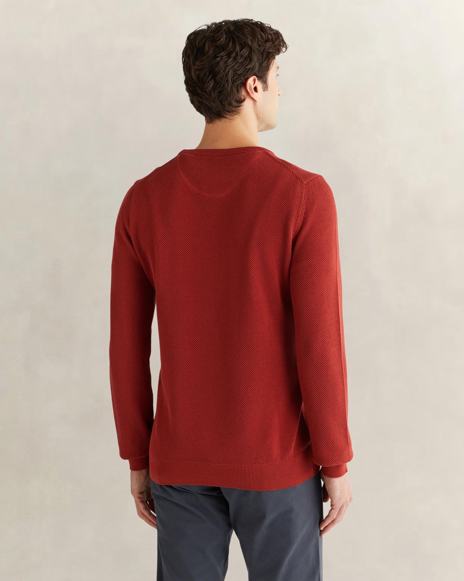 GANT Erkek Kırmızı Regular Fit Bisiklet Yaka Triko