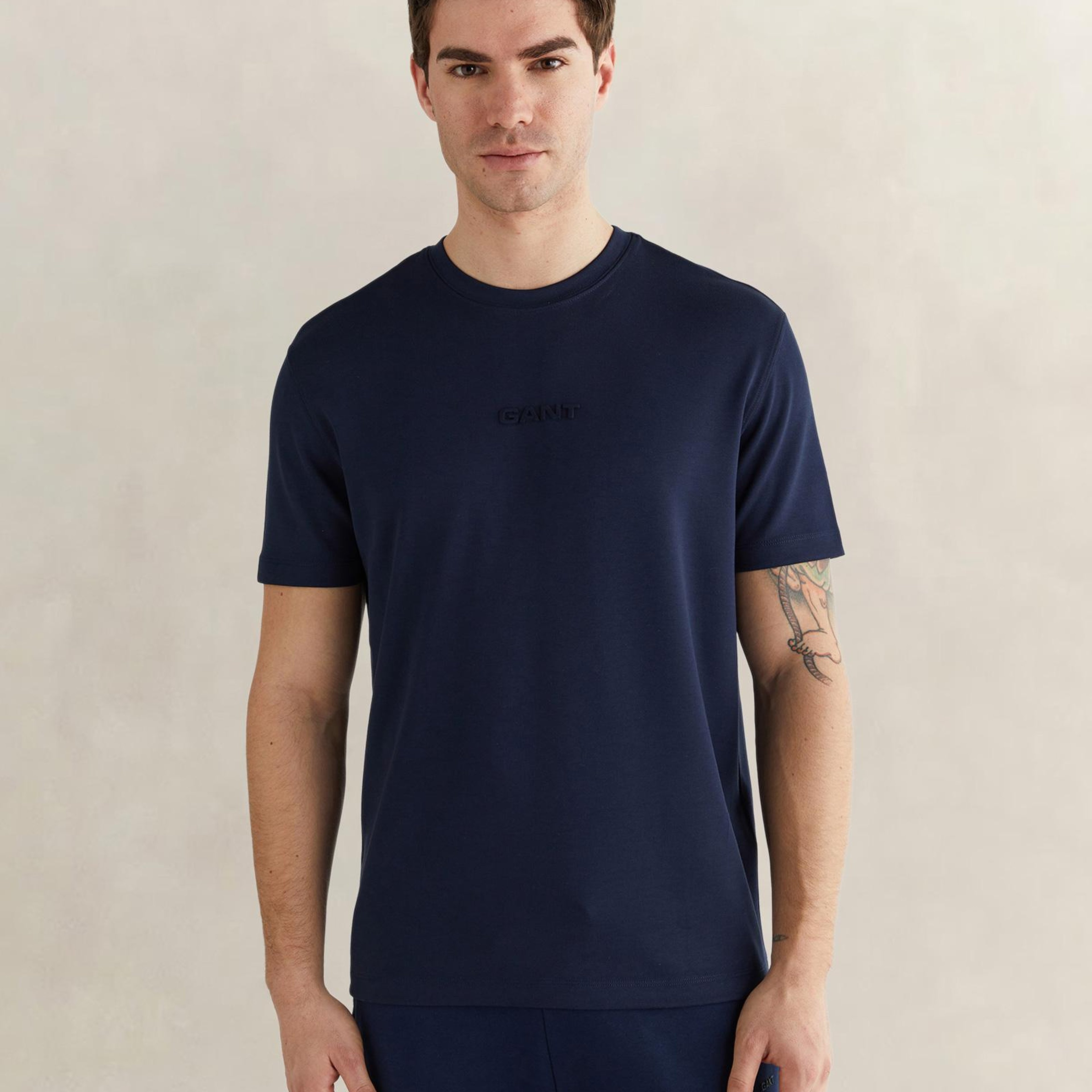 GANT Erkek Lacivert Kısa Kollu T-Shirt