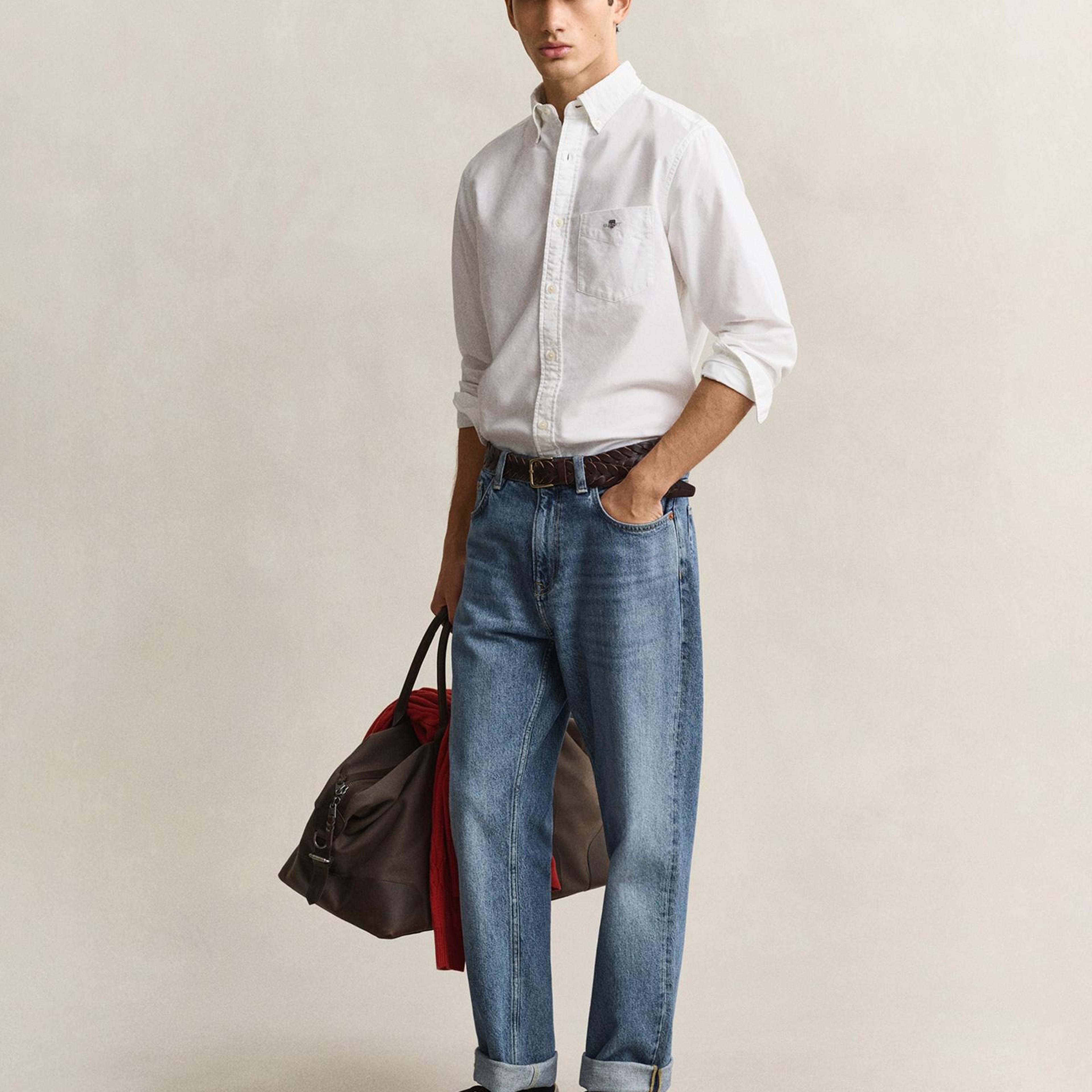 GANT Erkek Beyaz Regular Fit Oxford Gömlek
