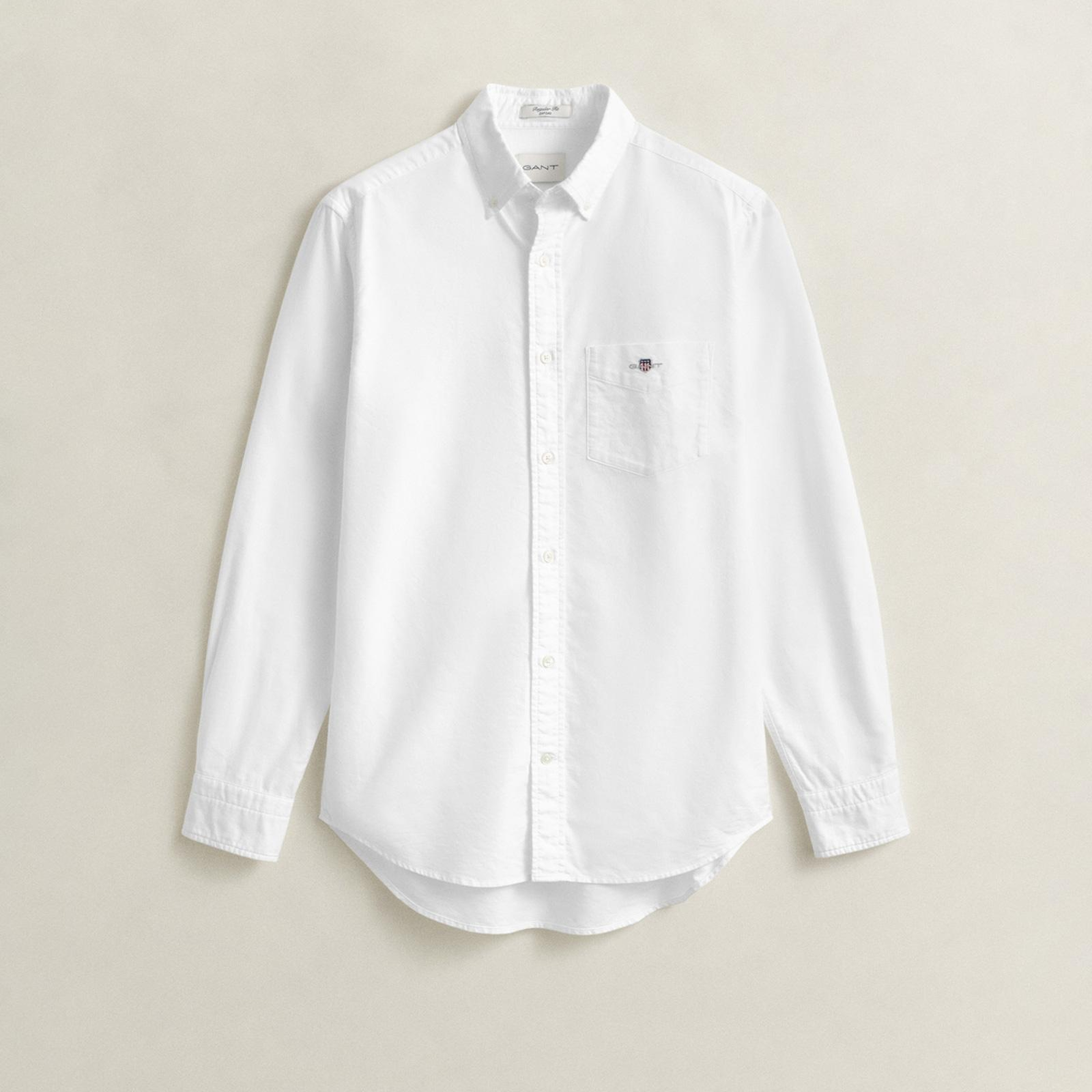 GANT Erkek Beyaz Regular Fit Oxford Gömlek