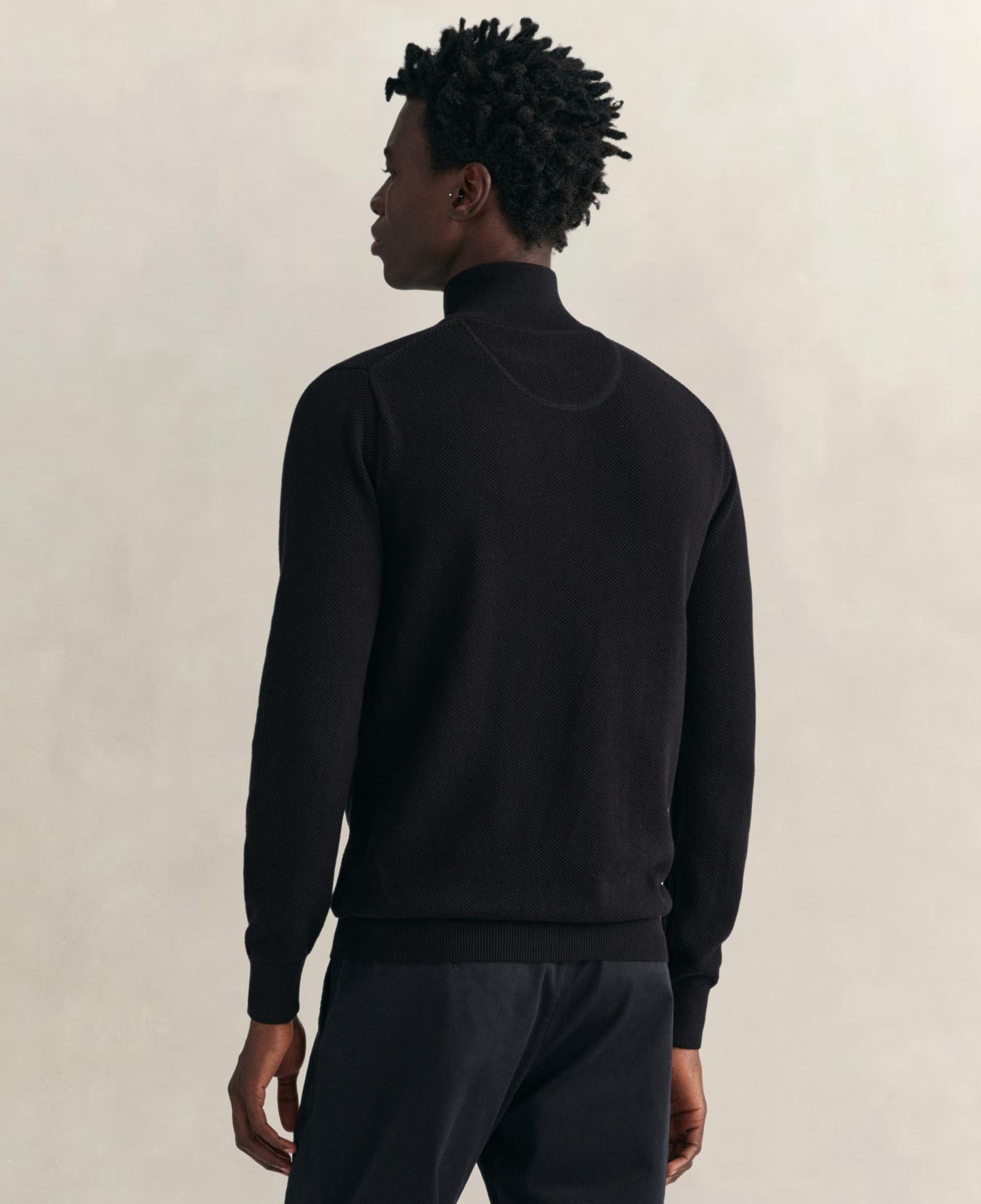 GANT Erkek Siyah Regular Fit Yarım Fermuarlı Kazak