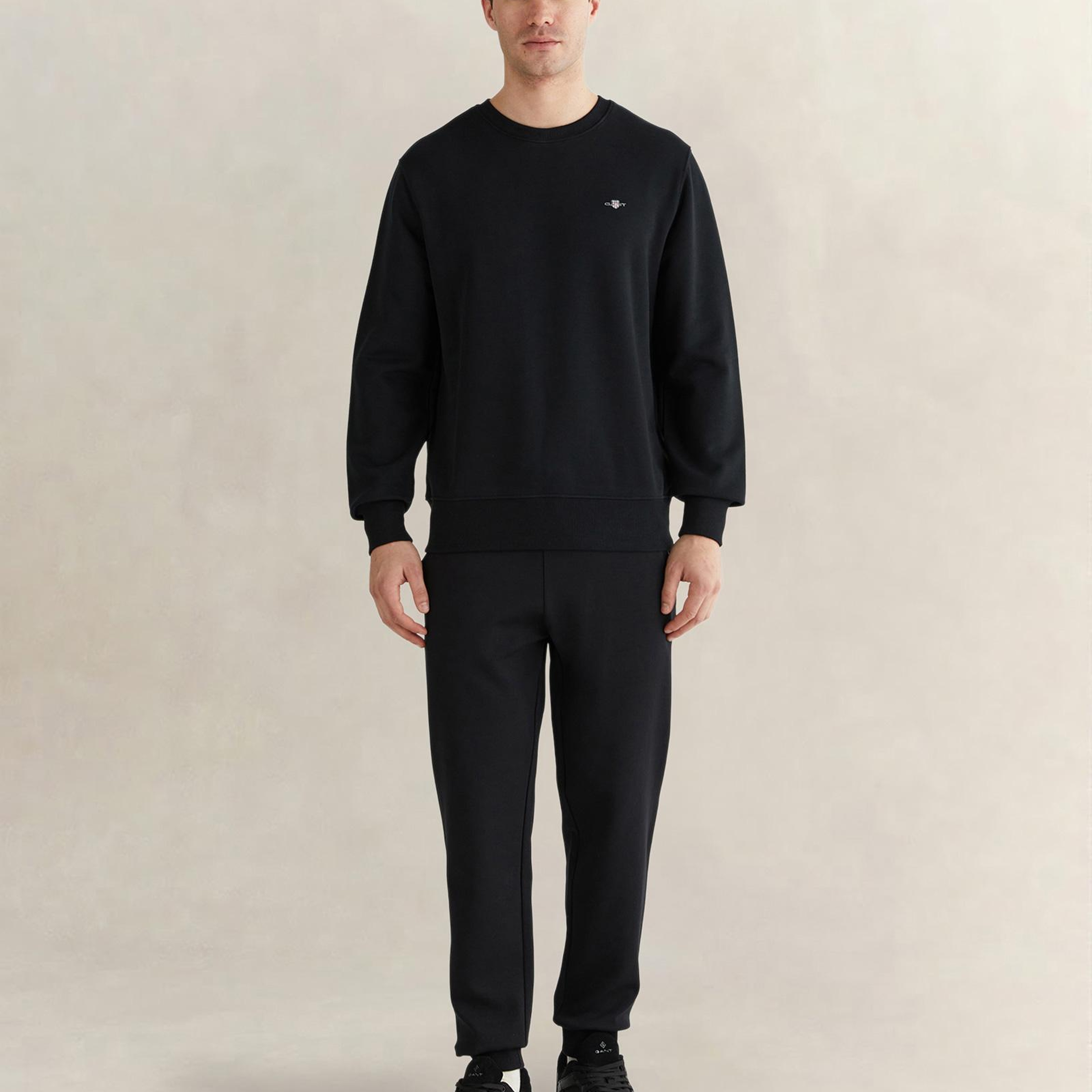 GANT Erkek Siyah Regular Fit Bisiklet Yaka Sweatshirt