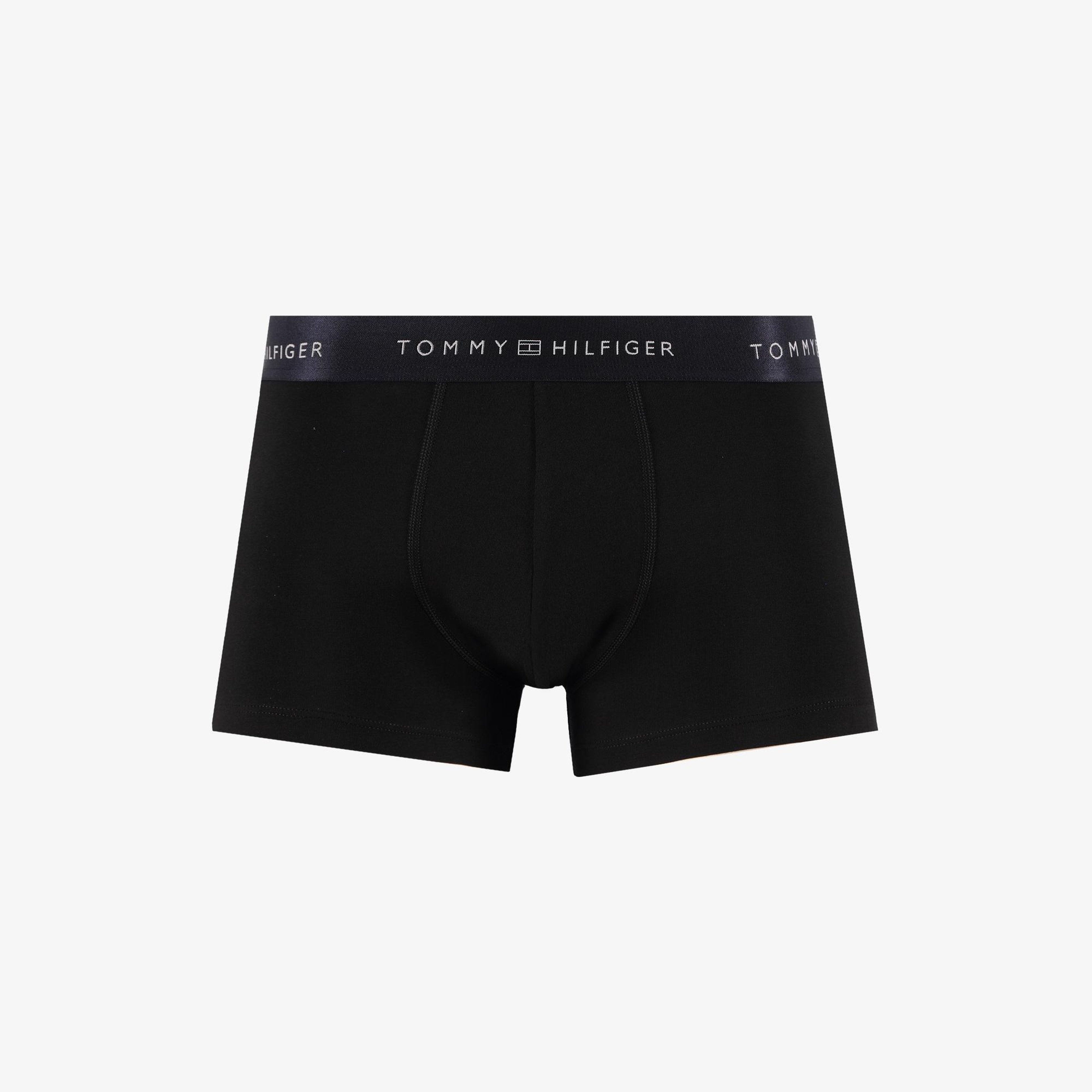 Tommy Hilfiger Trunk 3'lü Erkek Metalik Logo Siyah Boxer