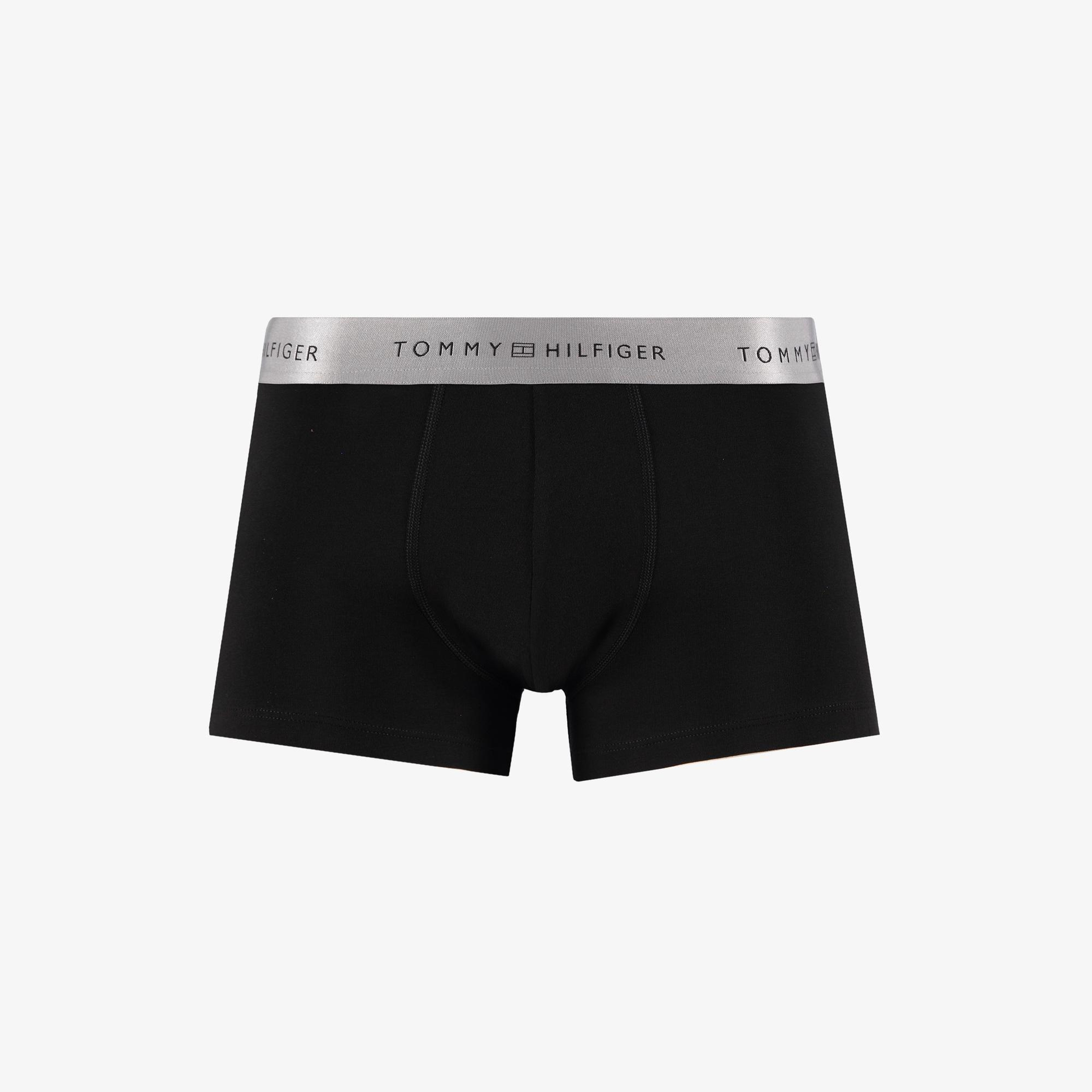 Tommy Hilfiger Trunk 3'lü Erkek Metalik Logo Siyah Boxer
