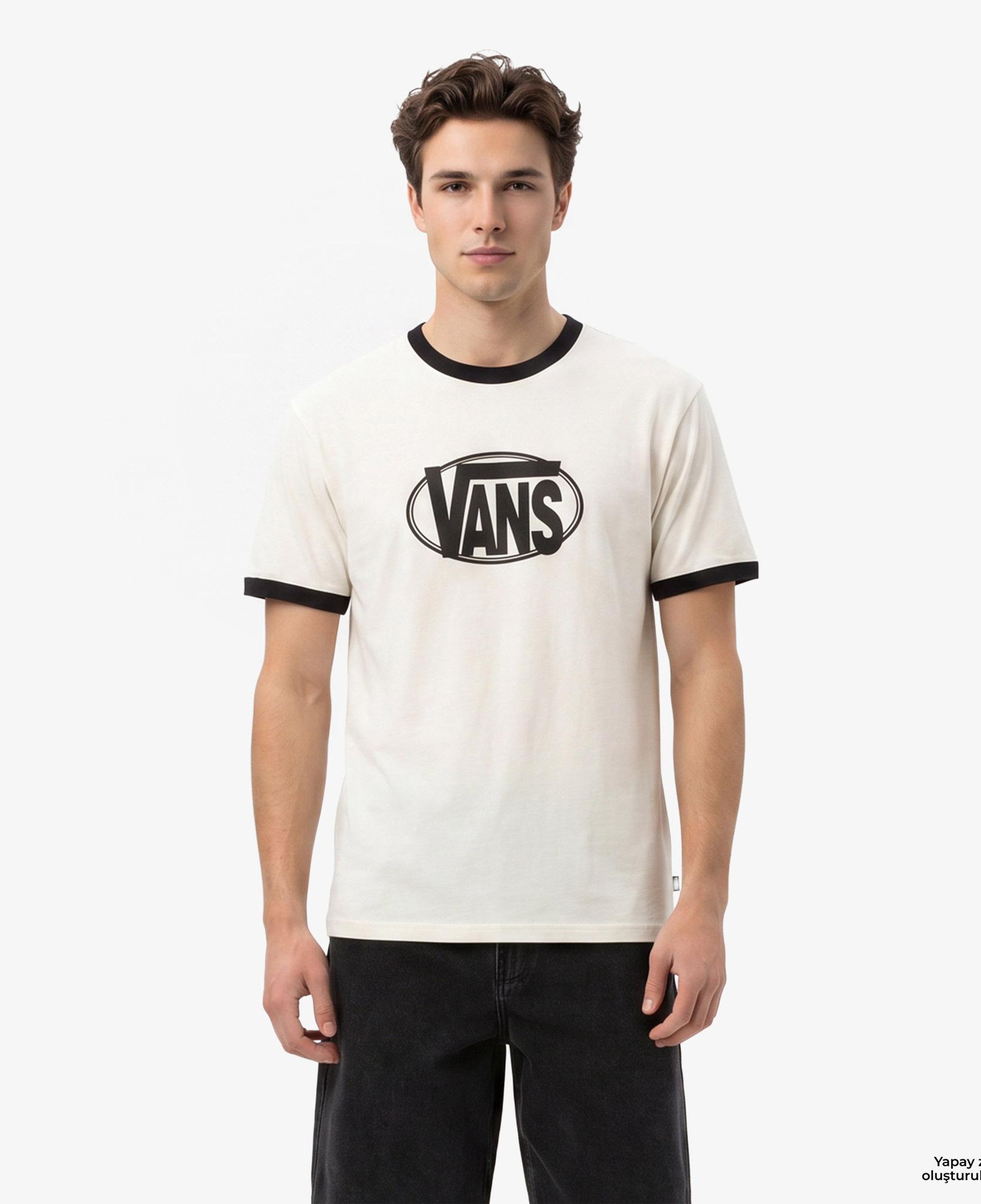 Vans Center Chest Ringer Erkek Beyaz T-Shirt