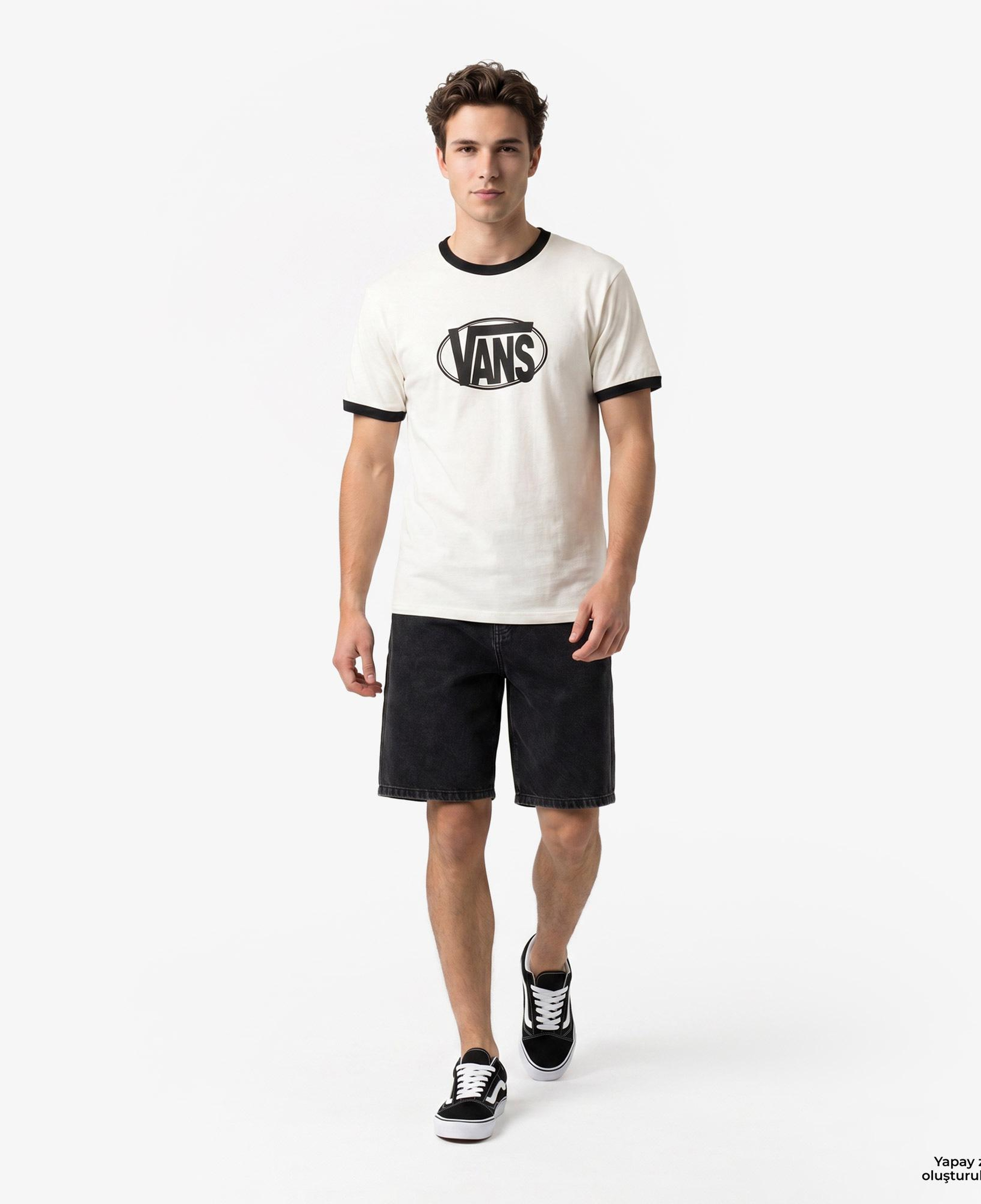 Vans Center Chest Ringer Erkek Beyaz T-Shirt