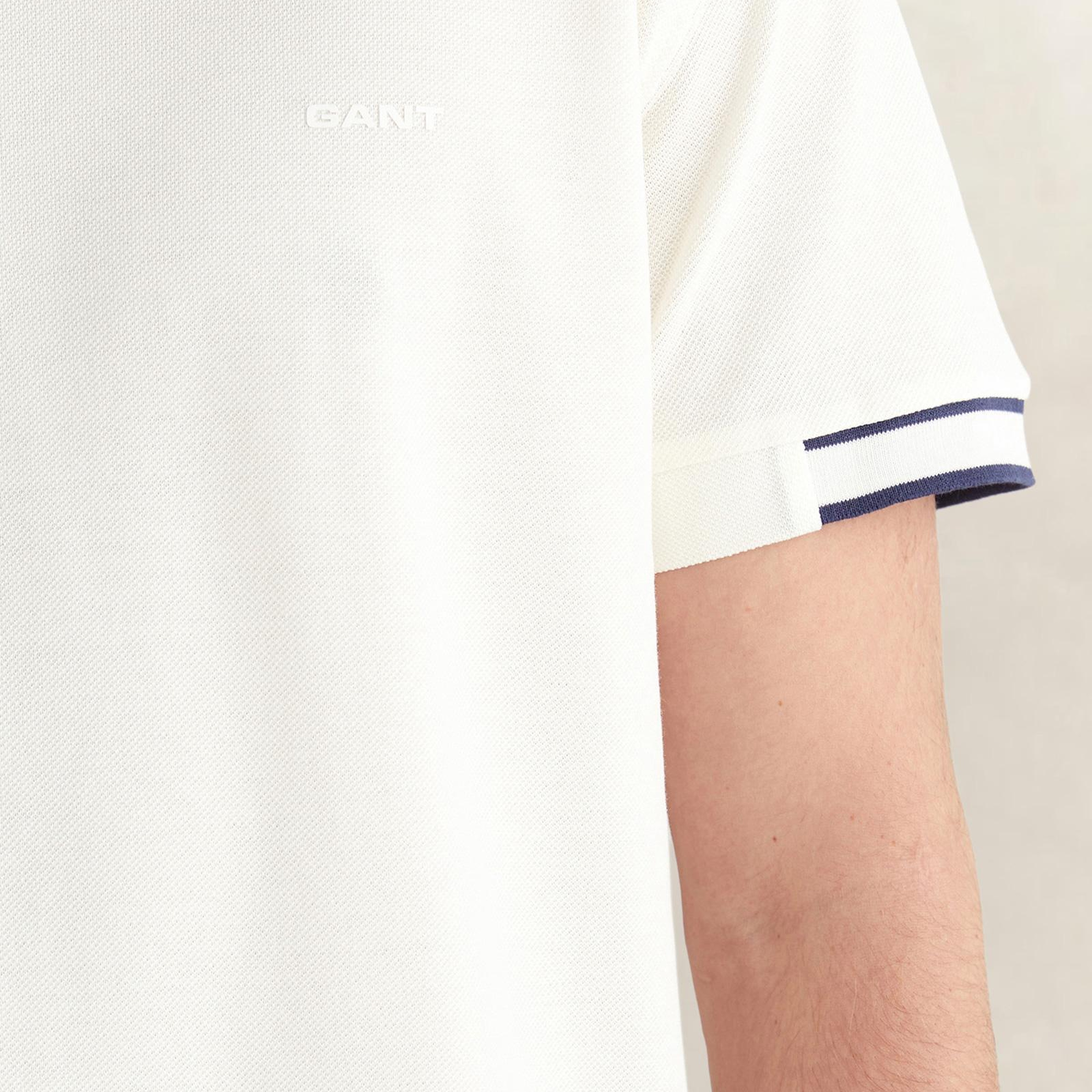 GANT Erkek Beyaz Kısa Kollu T-Shirt