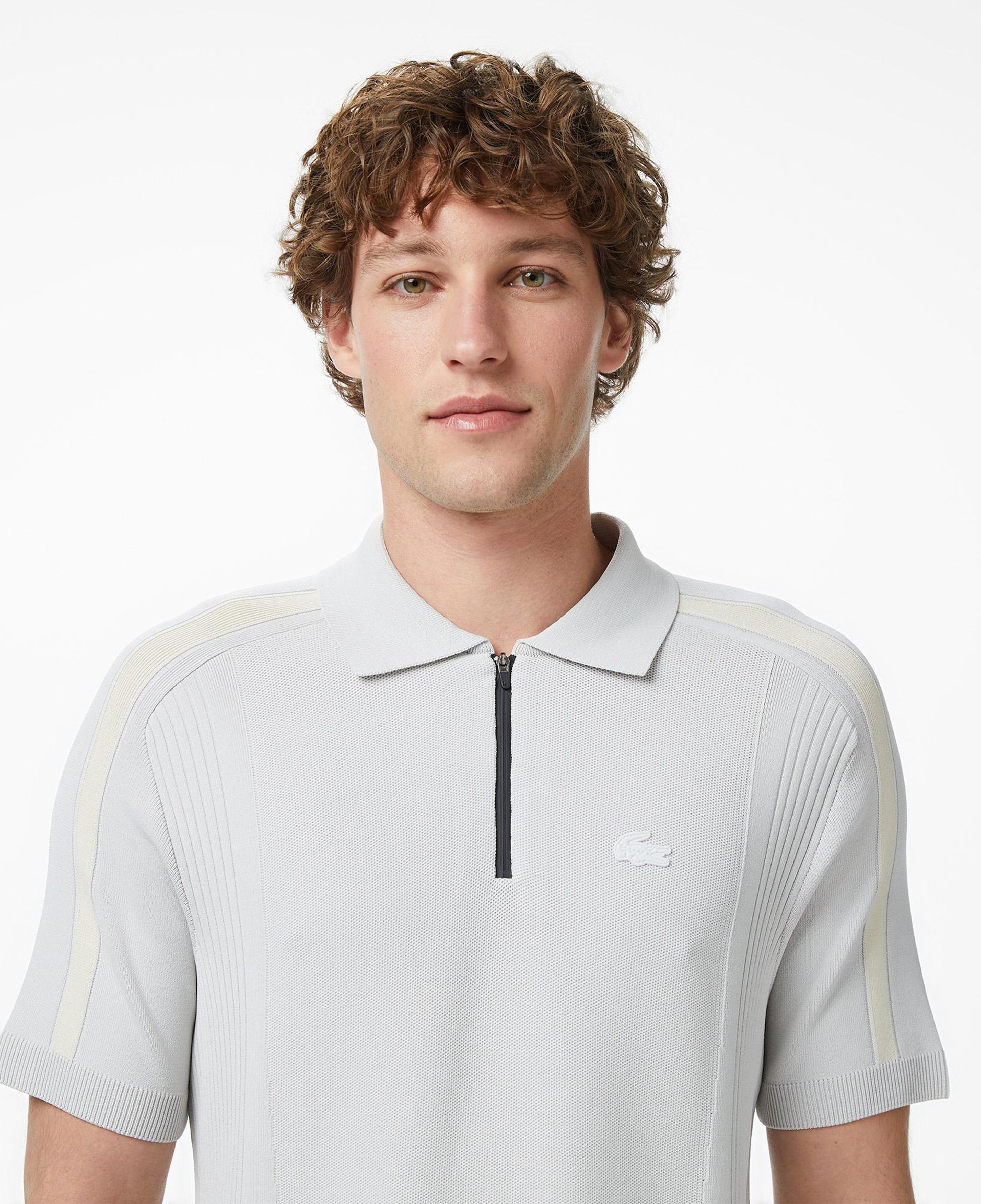 Erkek Classic Fit Kısa Kollu Polo Yaka Gri Triko