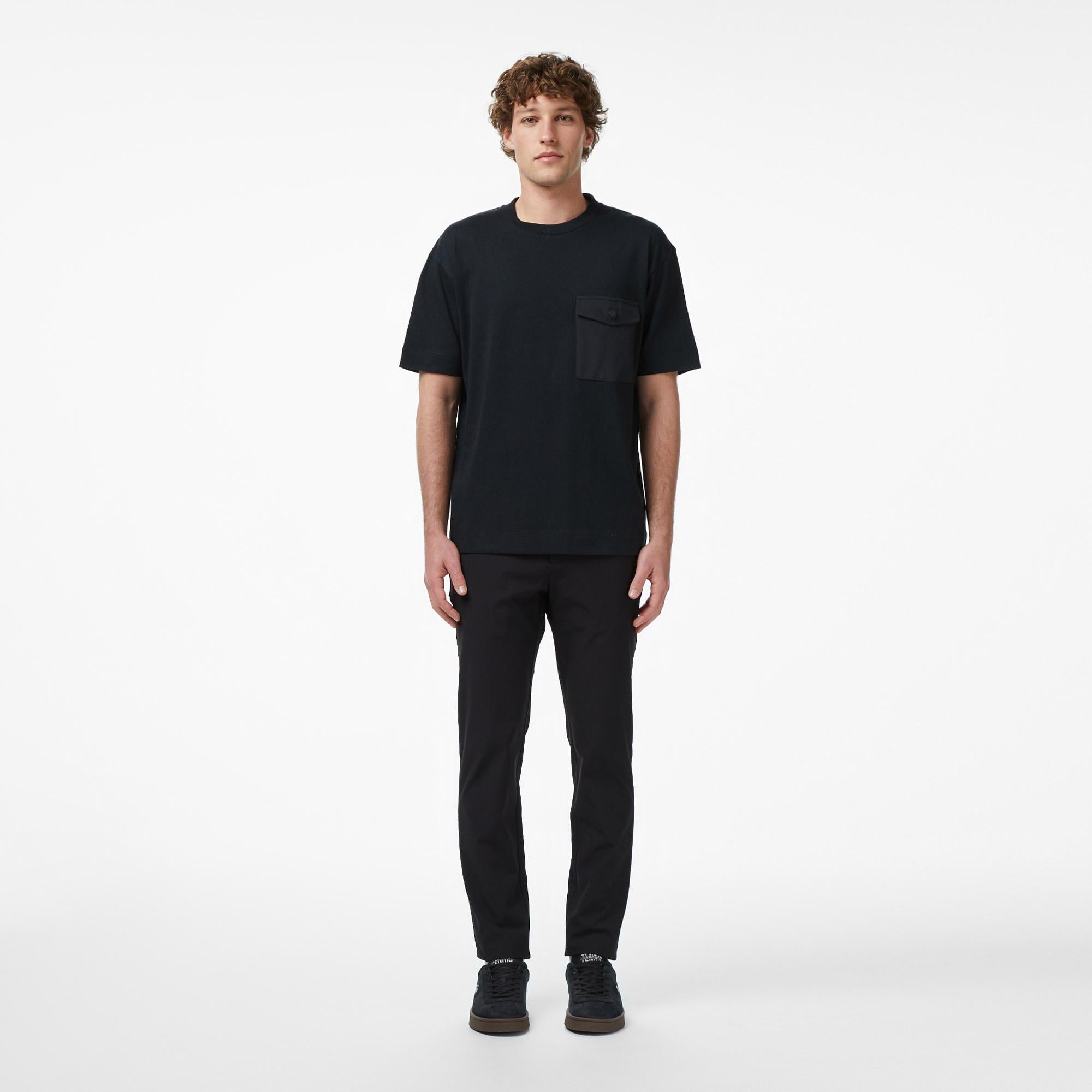 Lacoste Erkek Relaxed Fit Bisiklet Yaka Siyah T-Shirt