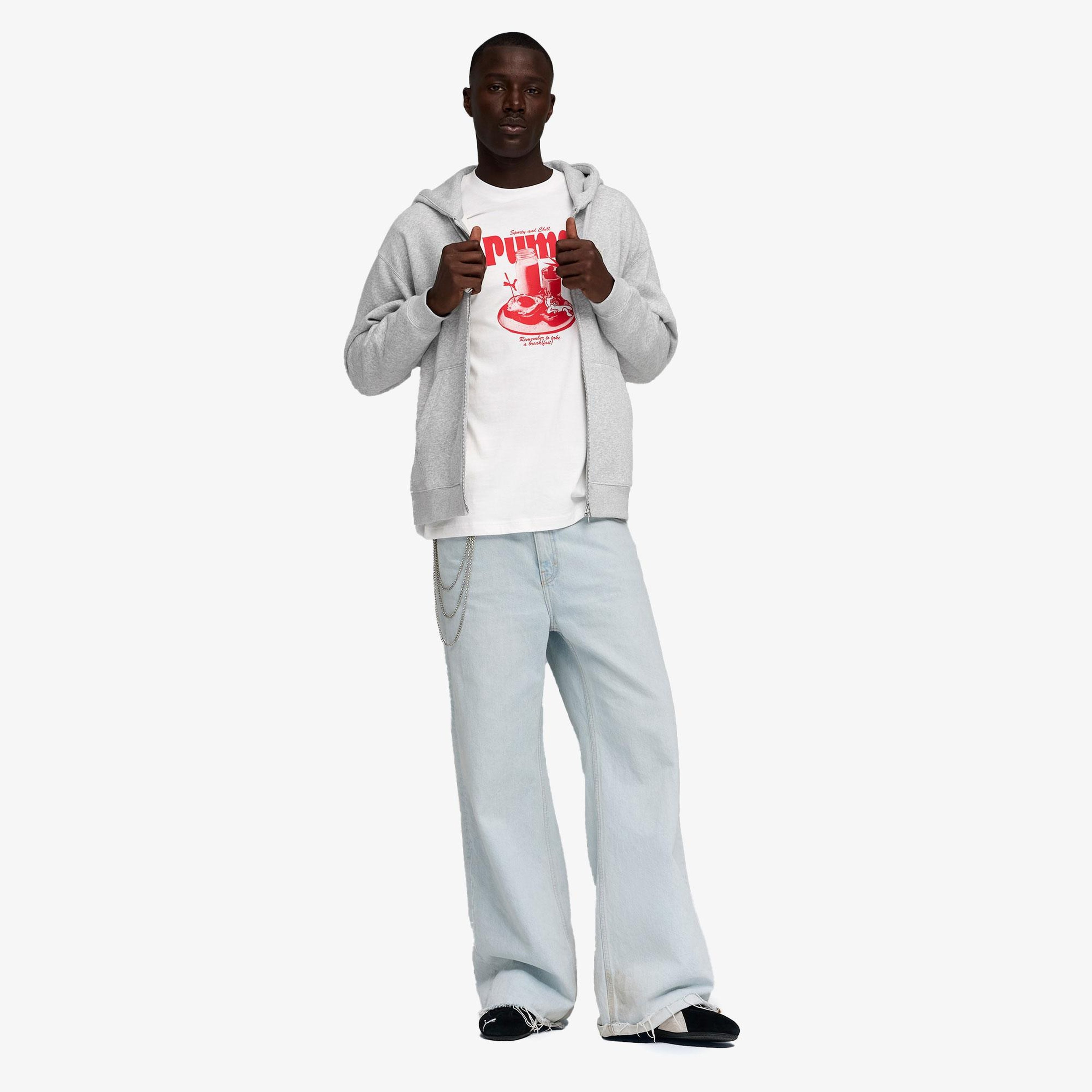 Puma Graphic Erkek Beyaz T-Shirt