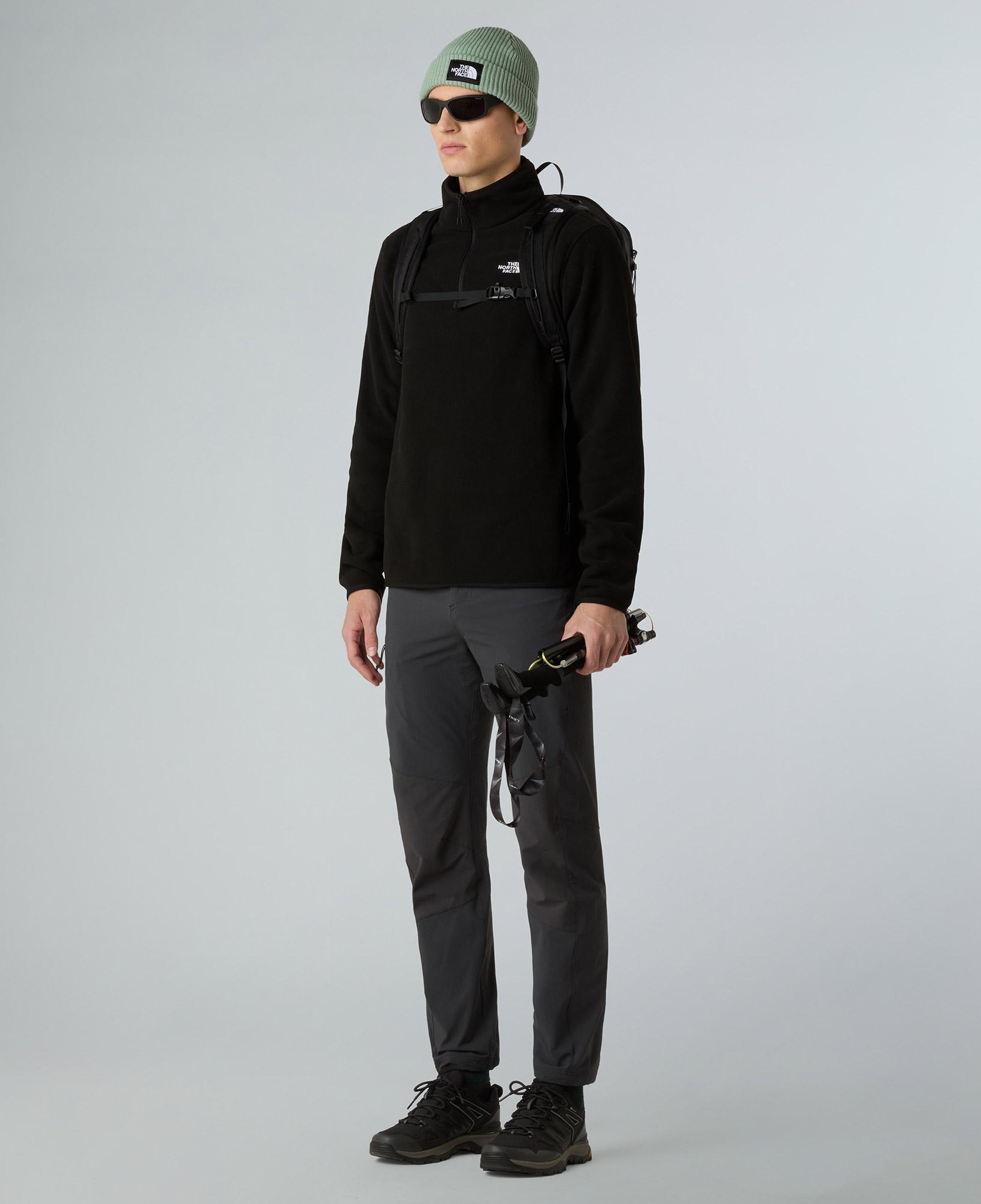 The North Face Glacier Fleece 1/4 Zip Erkek Siyah Outdoor Sweatshirt