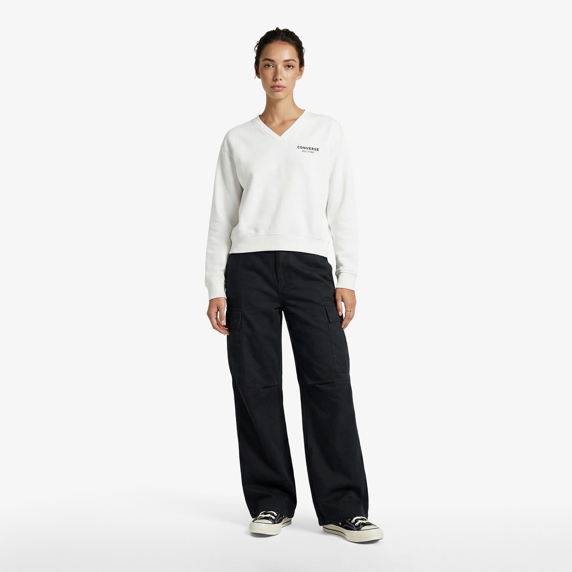 Converse Kadın Beyaz Sweatshirt