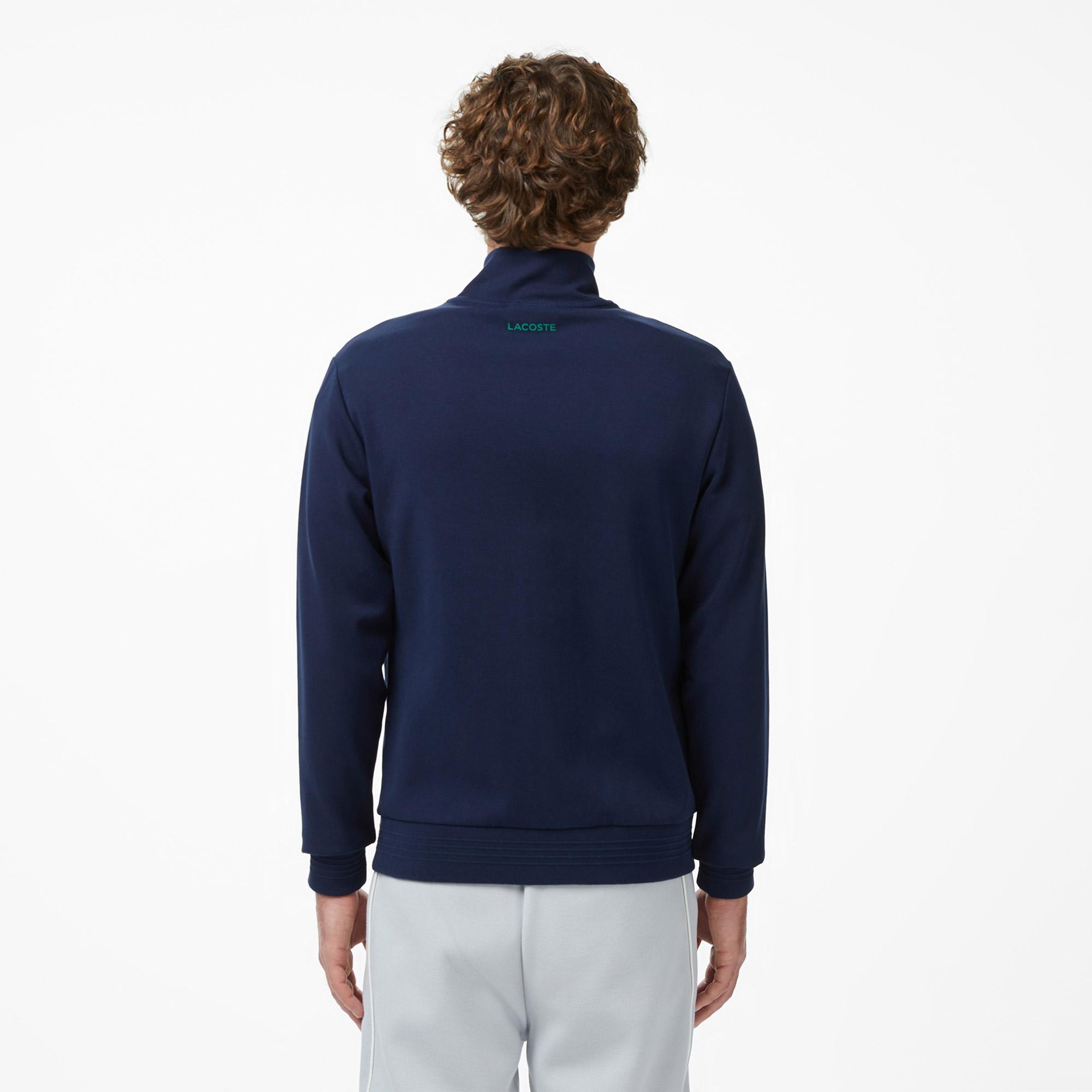Erkek Slim Fit Fermuarlı Lacivert Sweatshirt