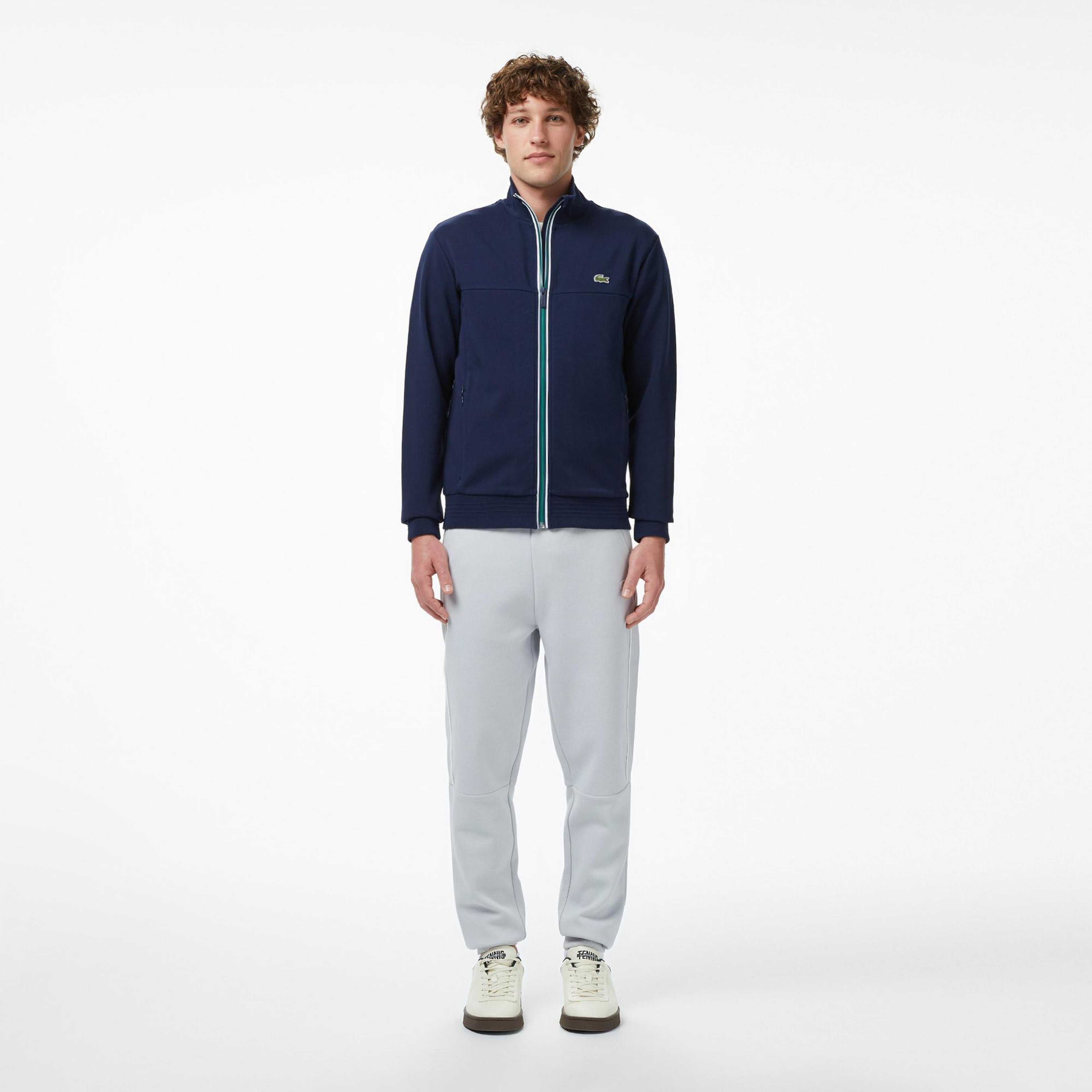 Erkek Slim Fit Fermuarlı Lacivert Sweatshirt