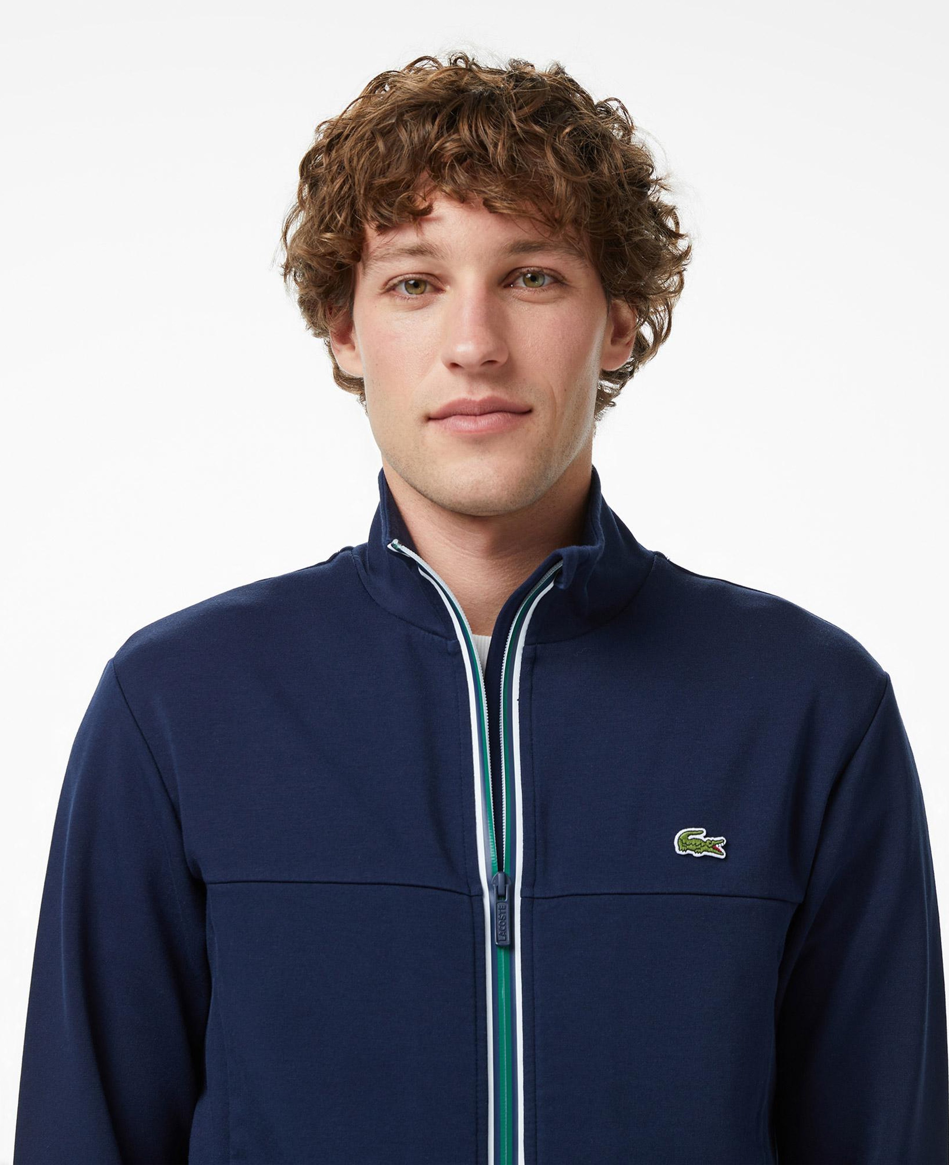 Erkek Slim Fit Fermuarlı Lacivert Sweatshirt