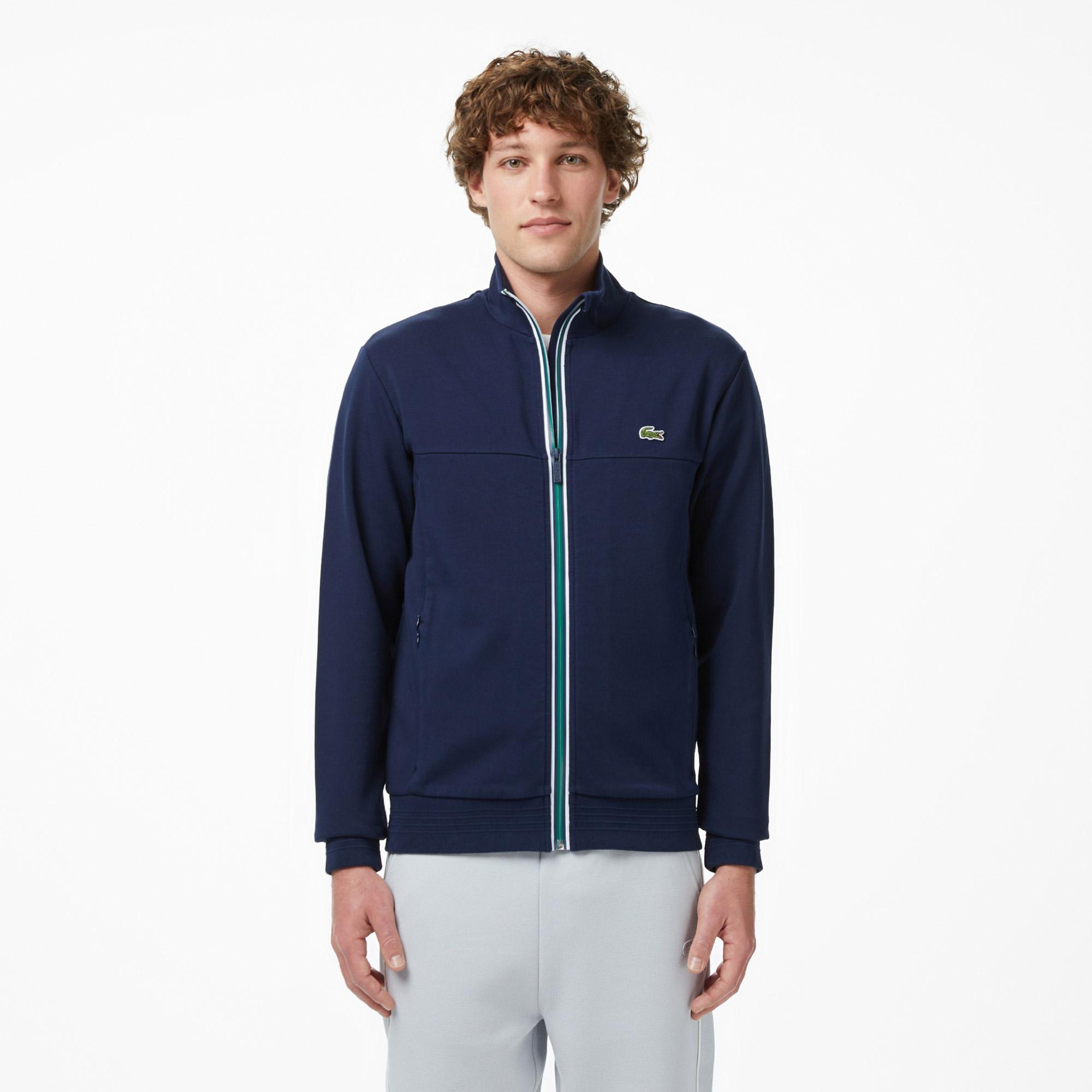 Erkek Slim Fit Fermuarlı Lacivert Sweatshirt
