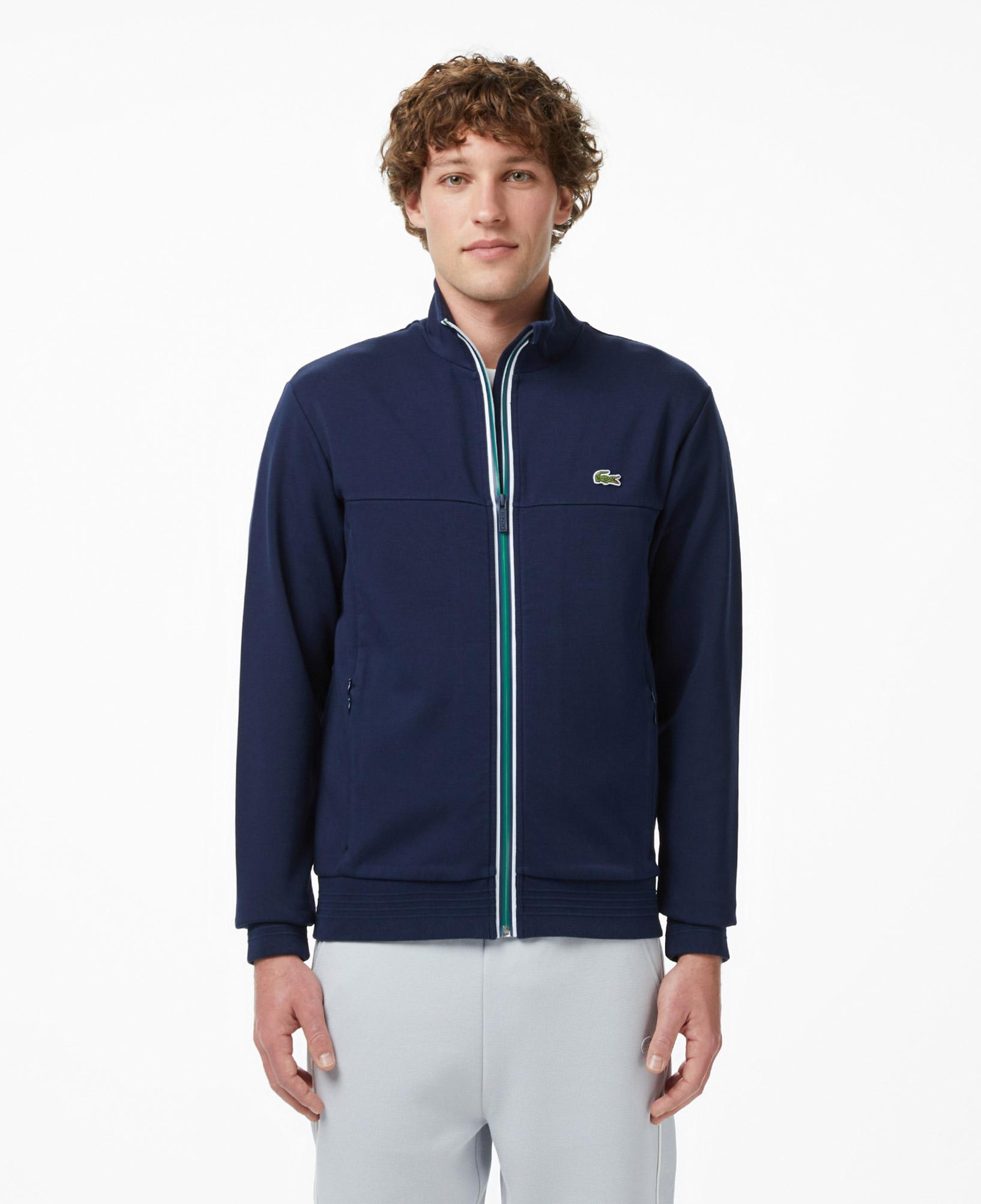 Erkek Slim Fit Fermuarlı Lacivert Sweatshirt