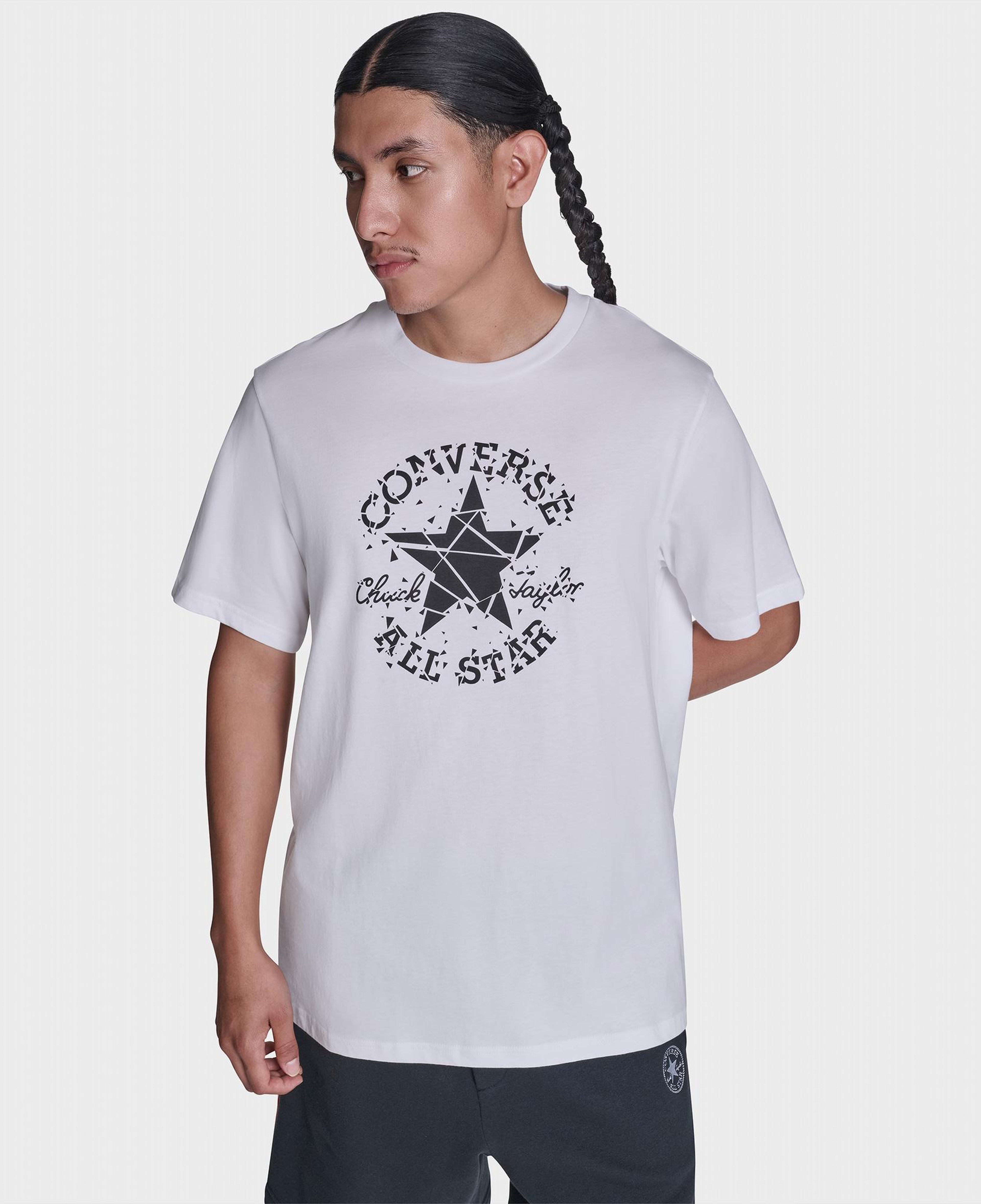 Converse Erkek Beyaz Kırık Bardak Logolu T-Shirt