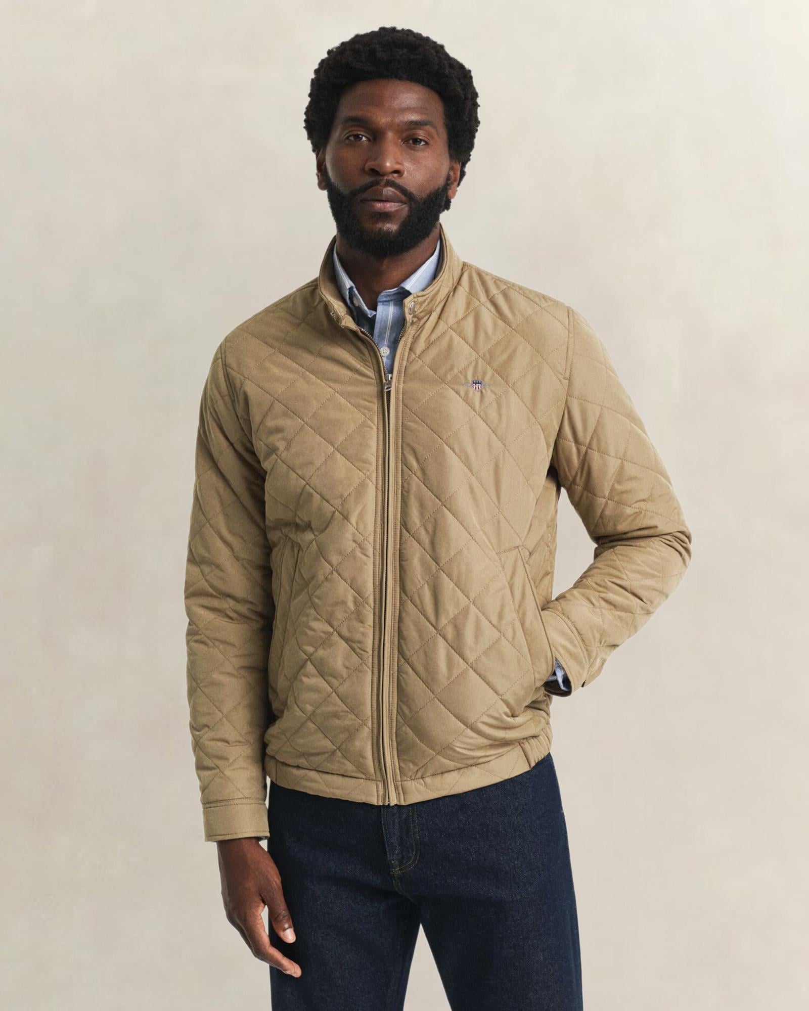 GANT Erkek Bej Regular Fit Fermuarlı Ceket