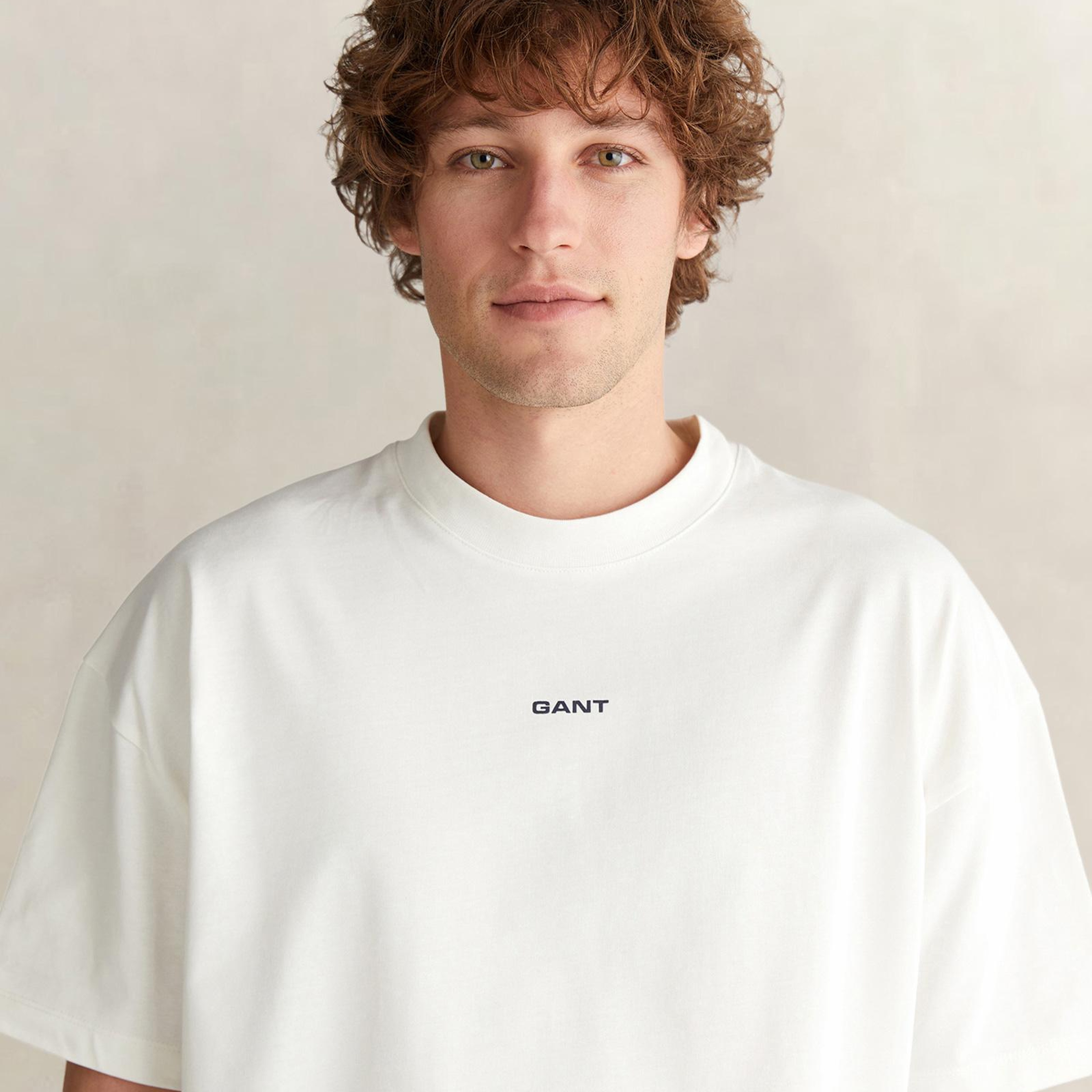 GANT Erkek Beyaz Kısa Kollu T-Shirt