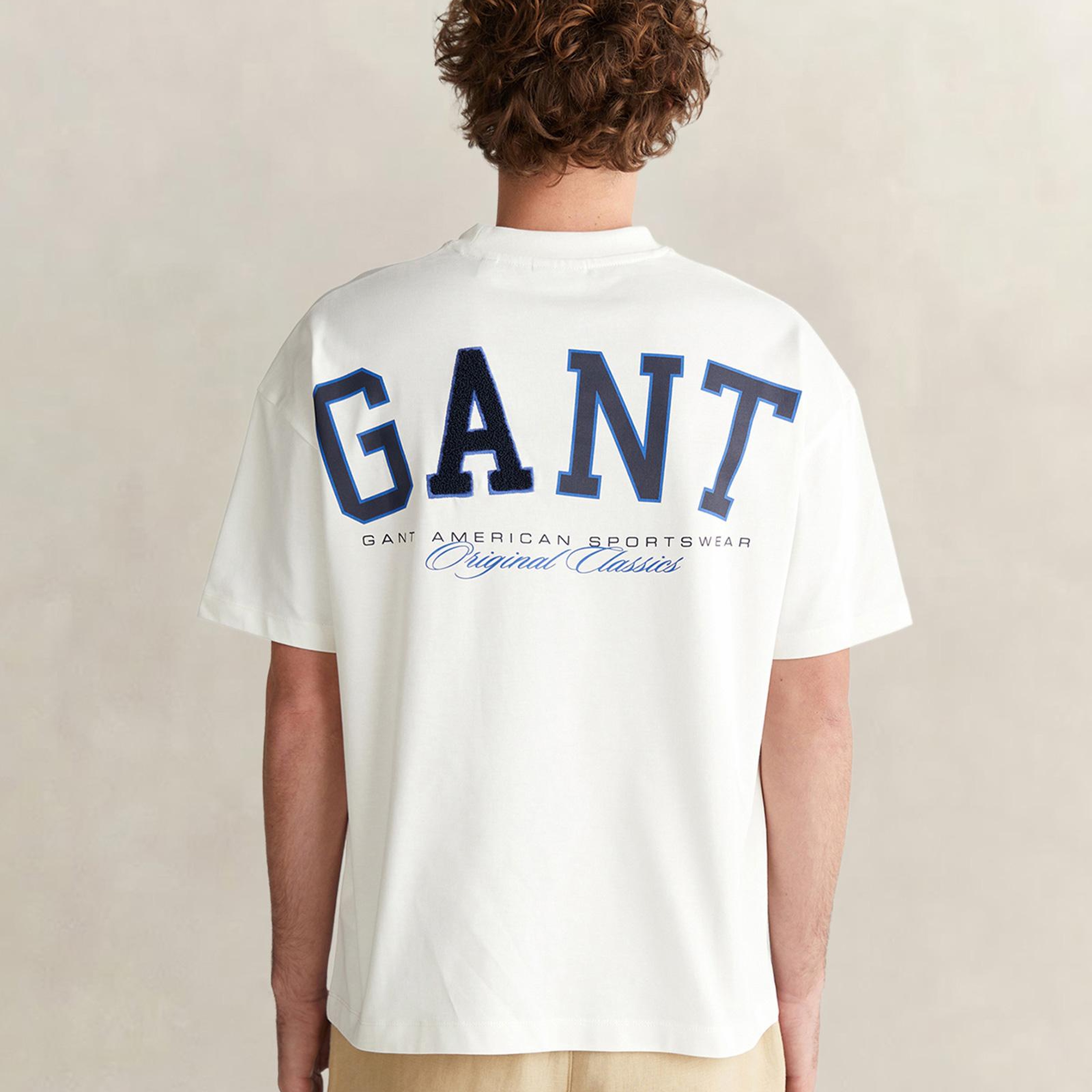 GANT Erkek Beyaz Kısa Kollu T-Shirt