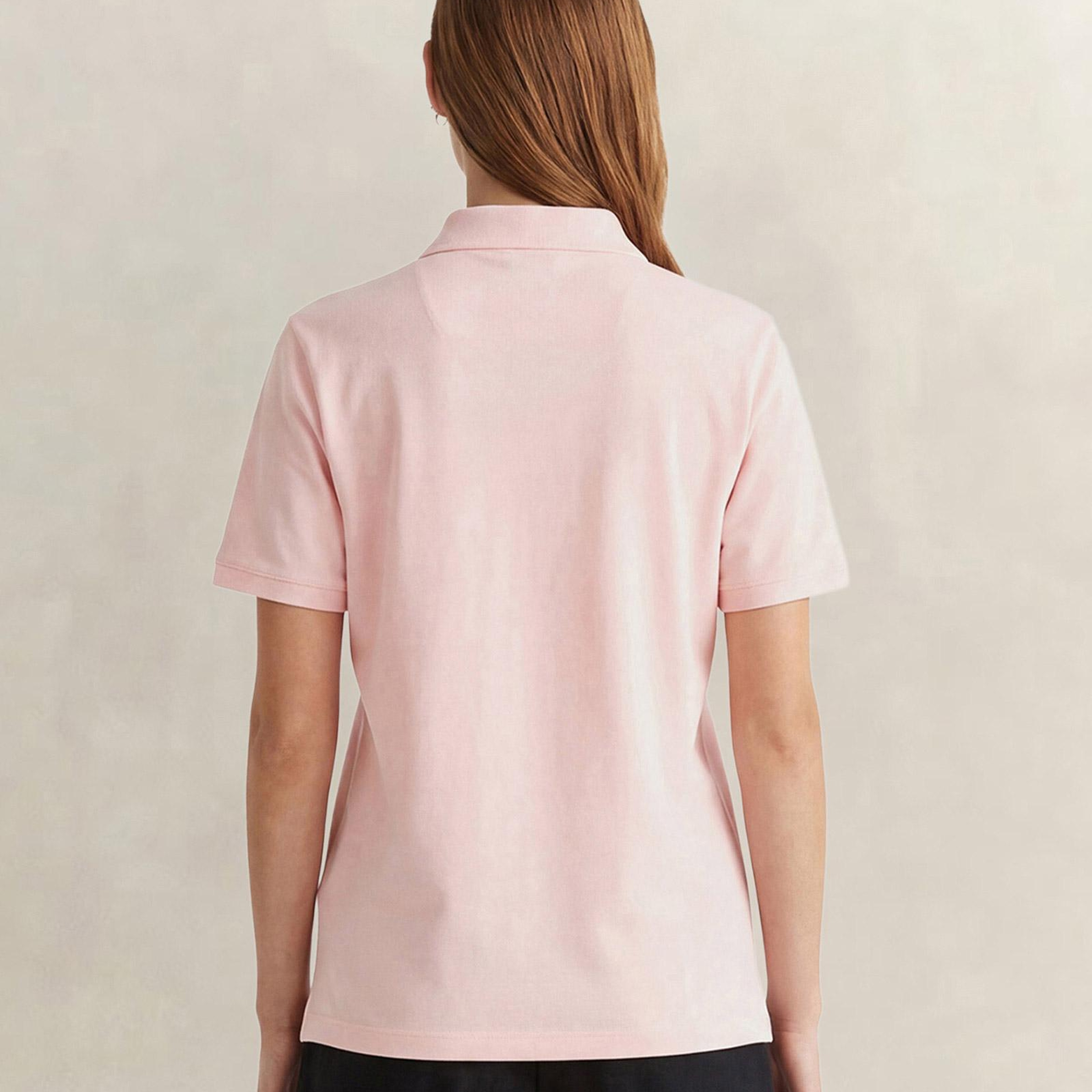 GANT Kadın Pembe Regular Fit Logolu Polo Yaka T-Shirt