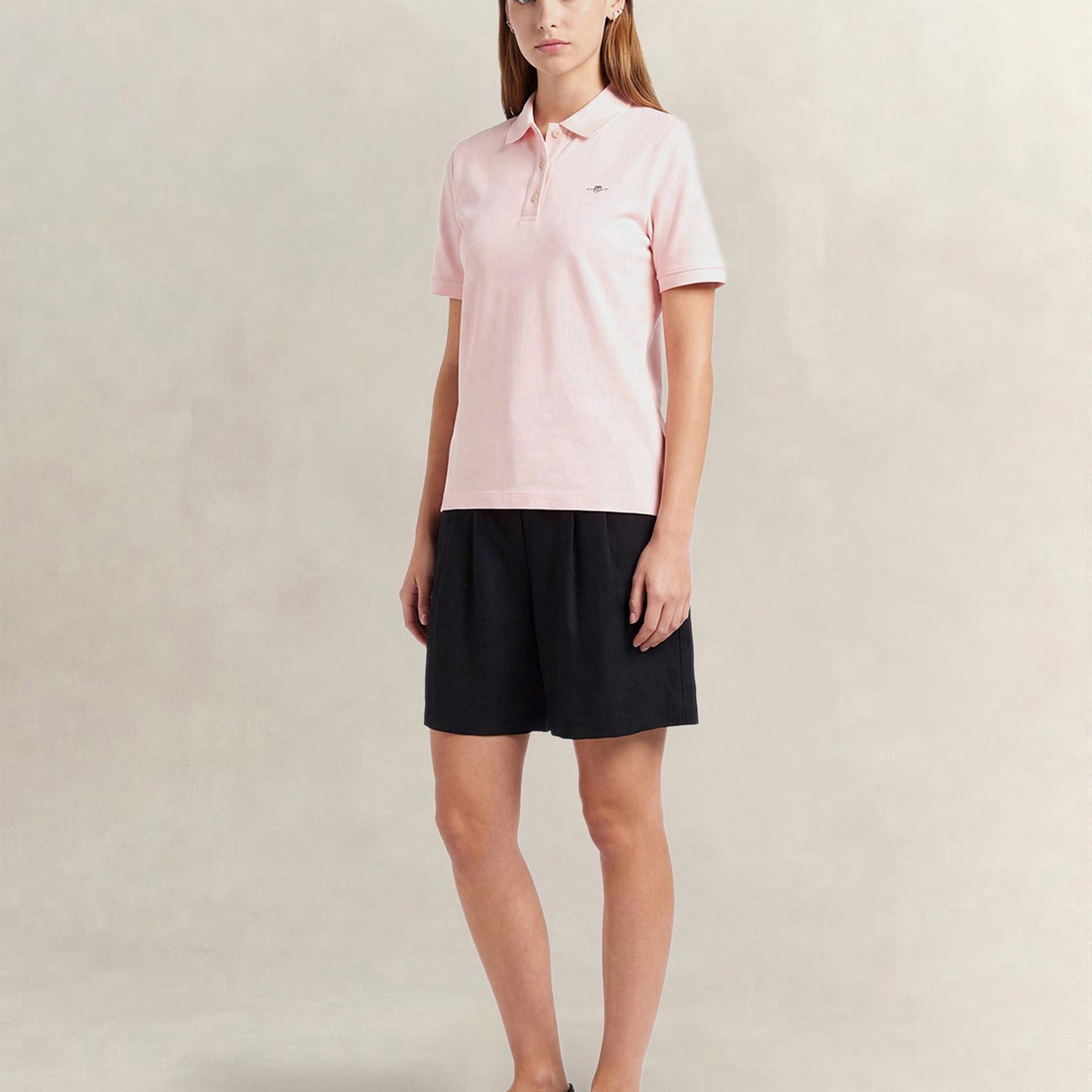 GANT Kadın Pembe Regular Fit Logolu Polo Yaka T-Shirt