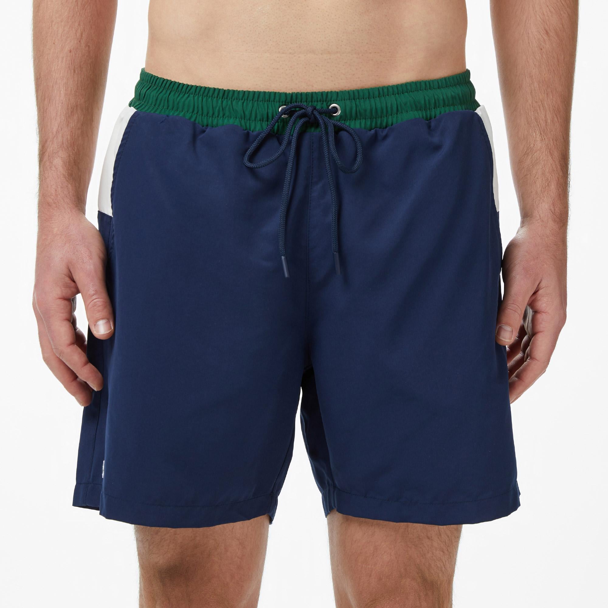 Lacoste Erkek Regular Fit Renk Bloklu Lacivert Deniz Şortu