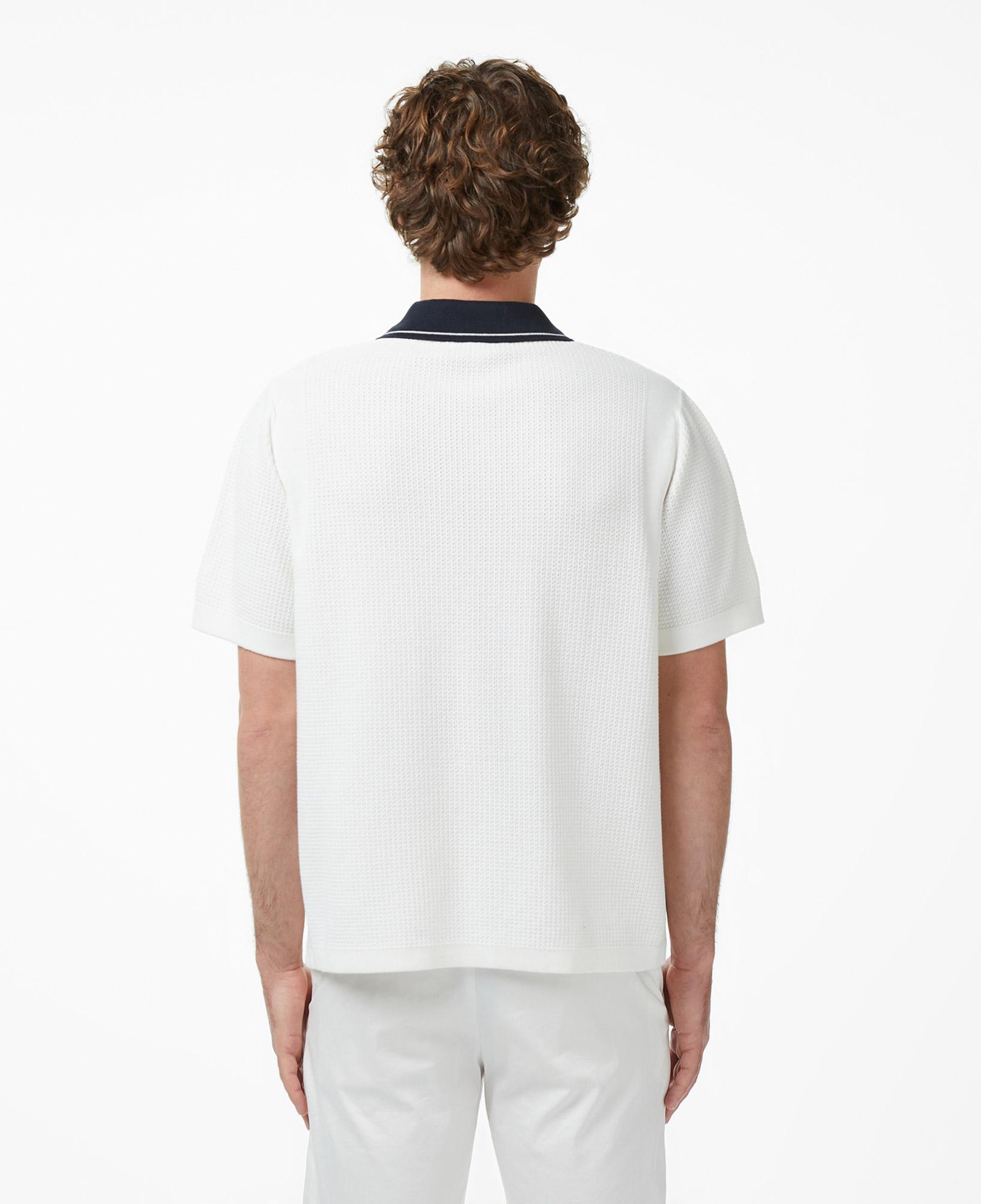 Erkek Classic Fit Kısa Kollu Polo Yaka Beyaz Triko