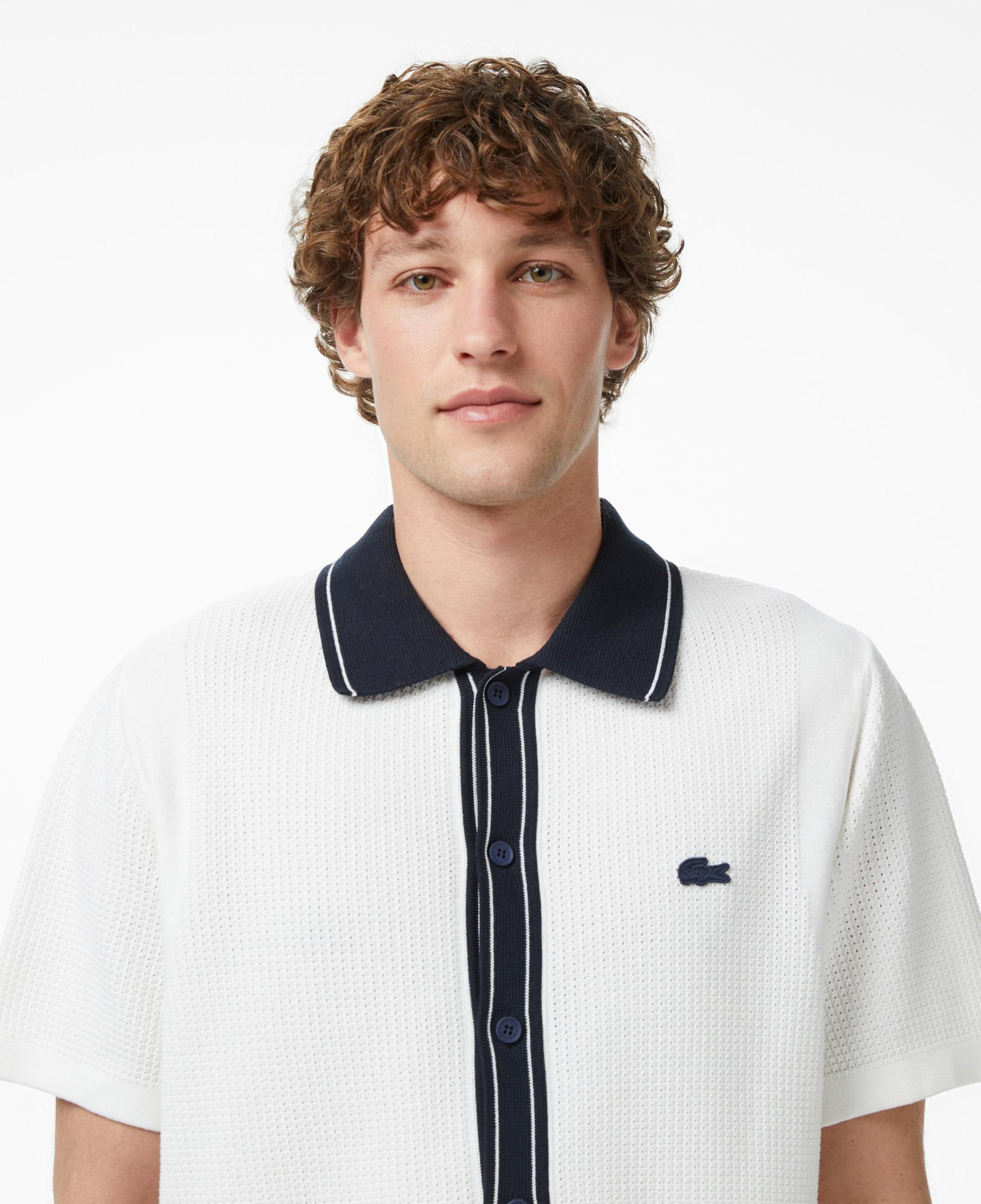 Erkek Classic Fit Kısa Kollu Polo Yaka Beyaz Triko