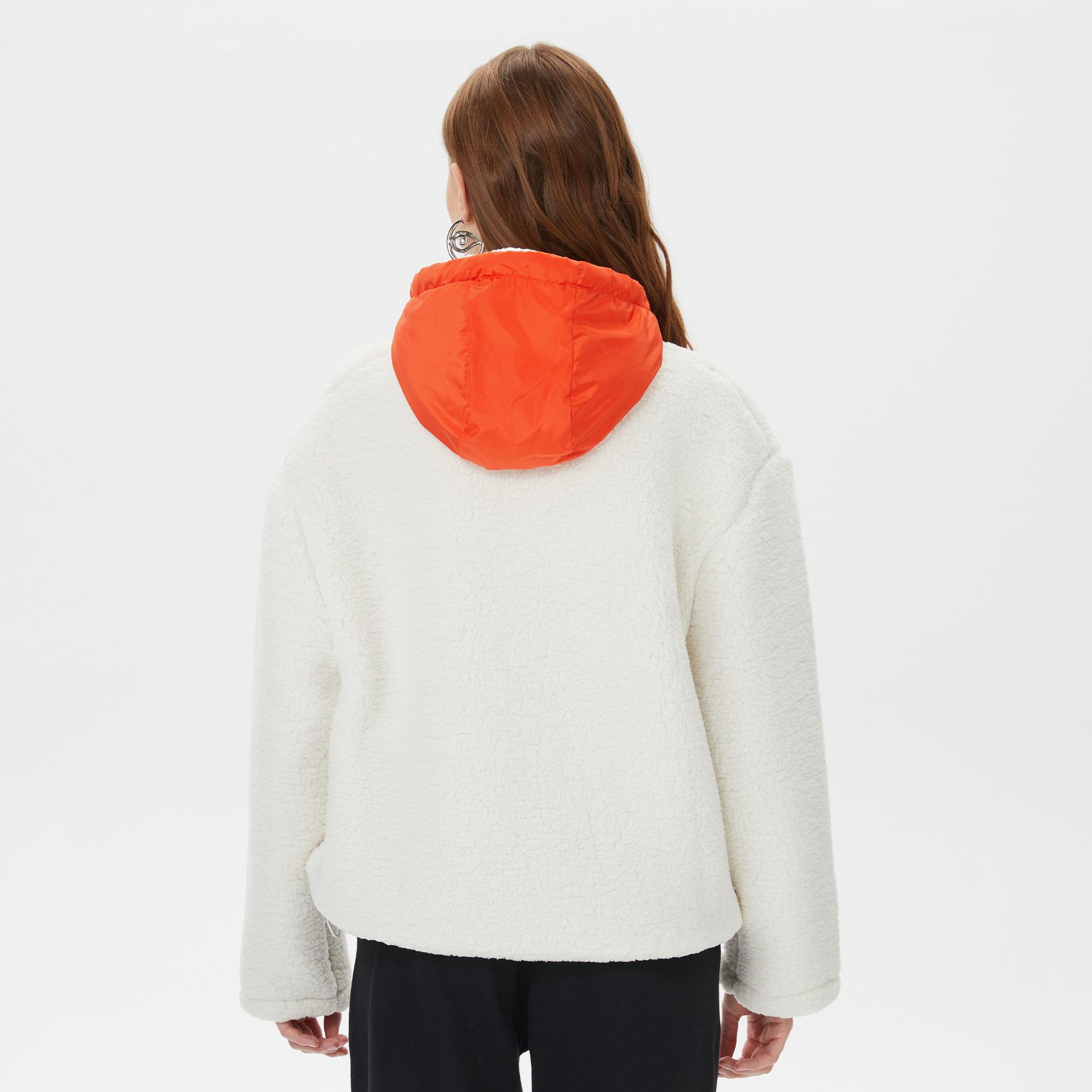 United4 Classic Kadın Beyaz Hoodie