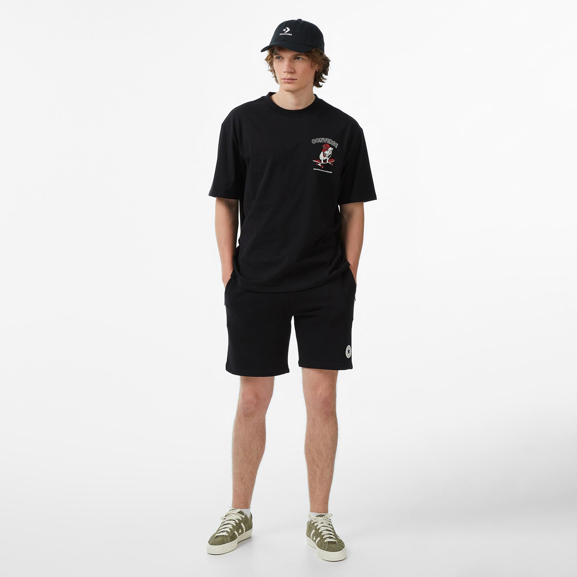 Converse Erkek Siyah Grafik Baskılı T-Shirt