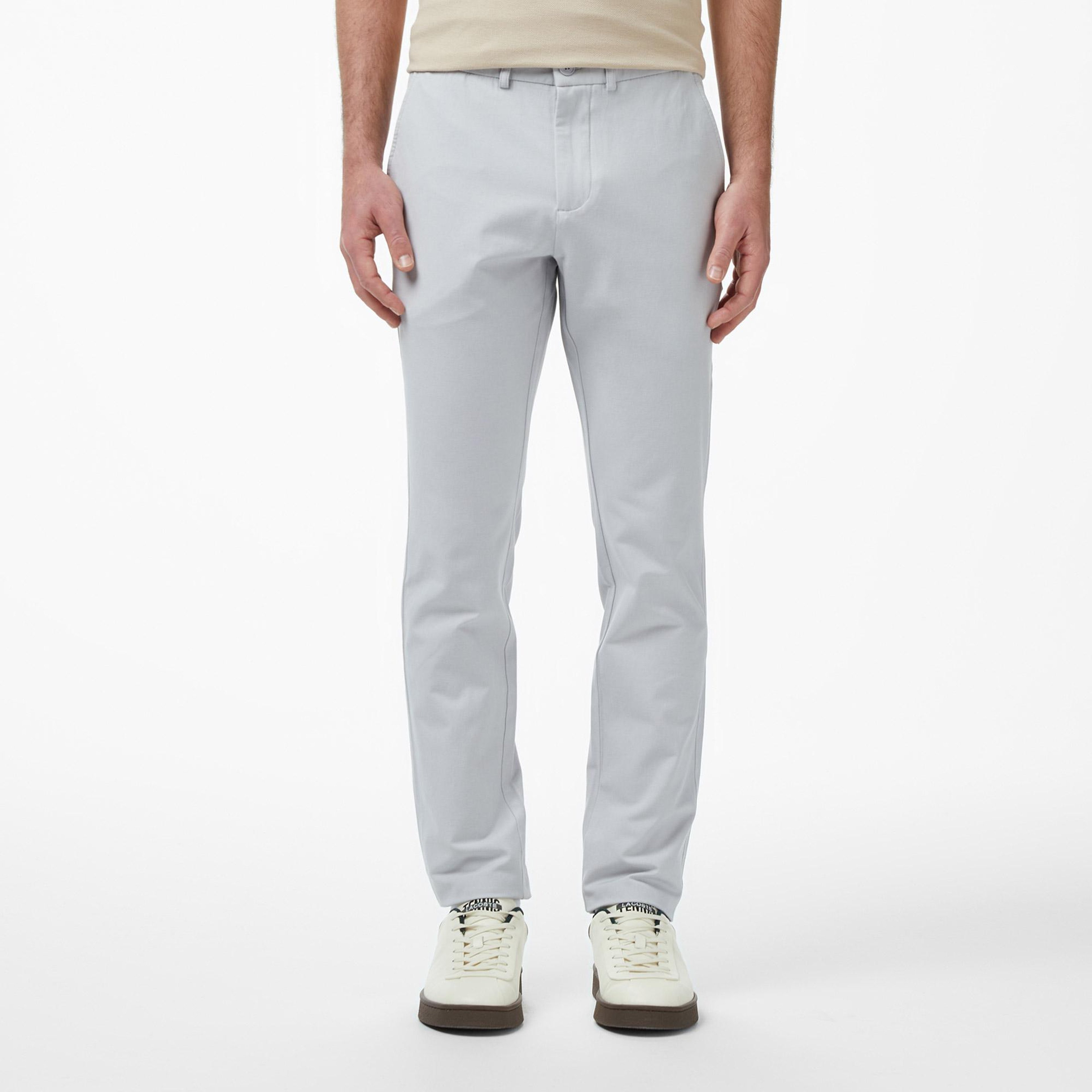 Erkek Slim Fit Gri Chino Pantolon