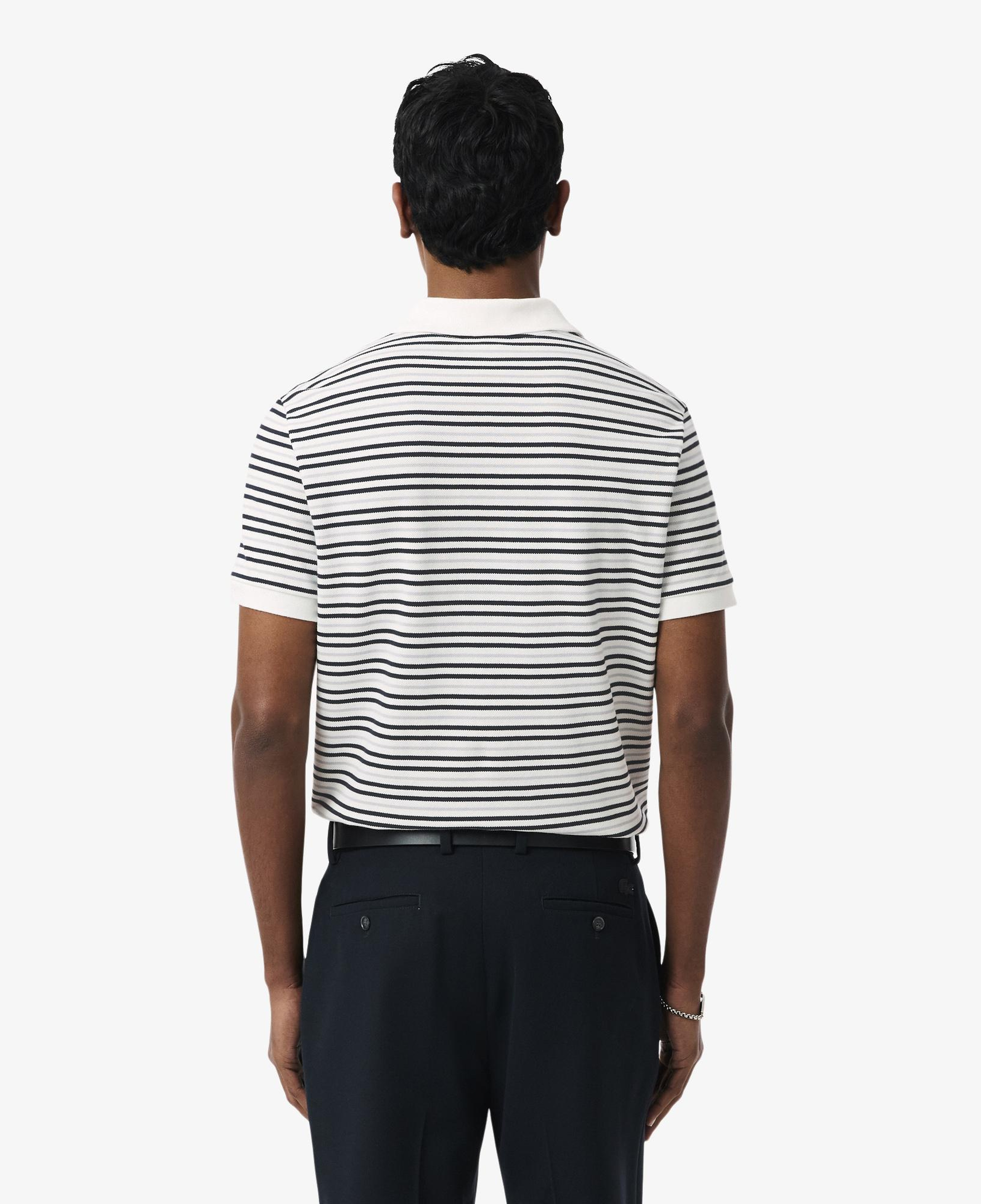 Lacoste Erkek Classic Fit Çizgili Gri Polo