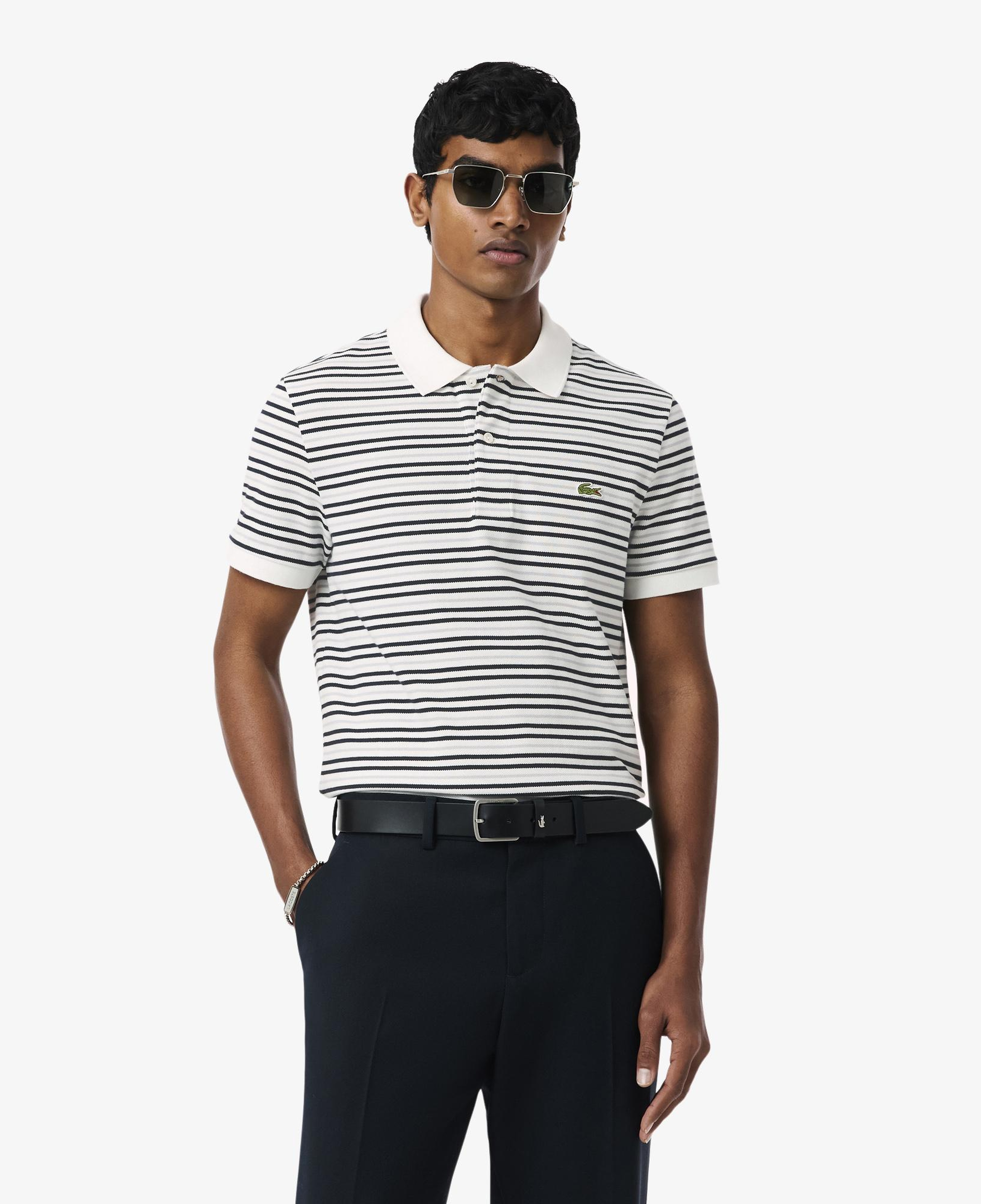 Lacoste Erkek Classic Fit Çizgili Gri Polo